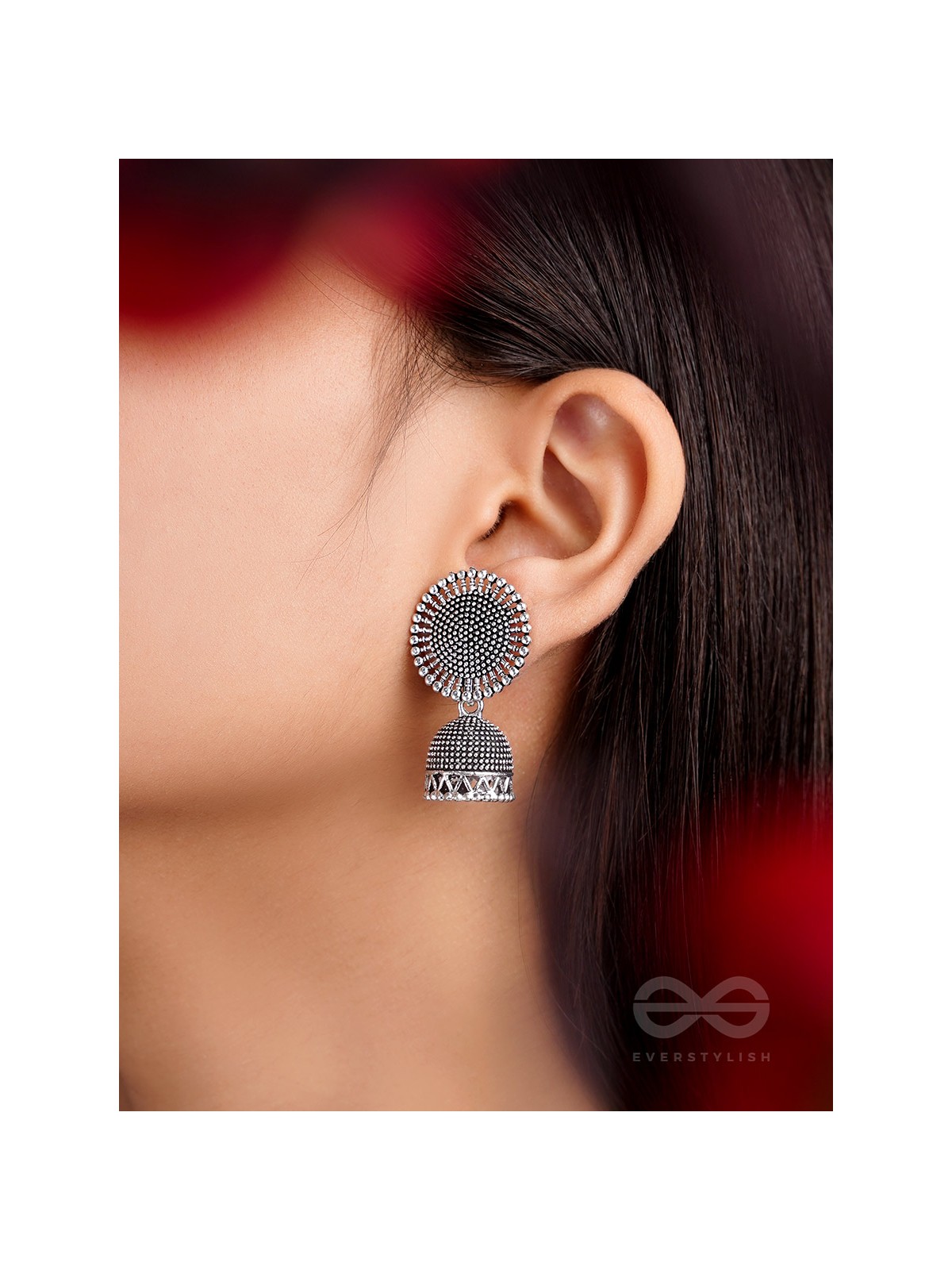 The Blazing Sunbeams- Oxidised Jhumka Earrings