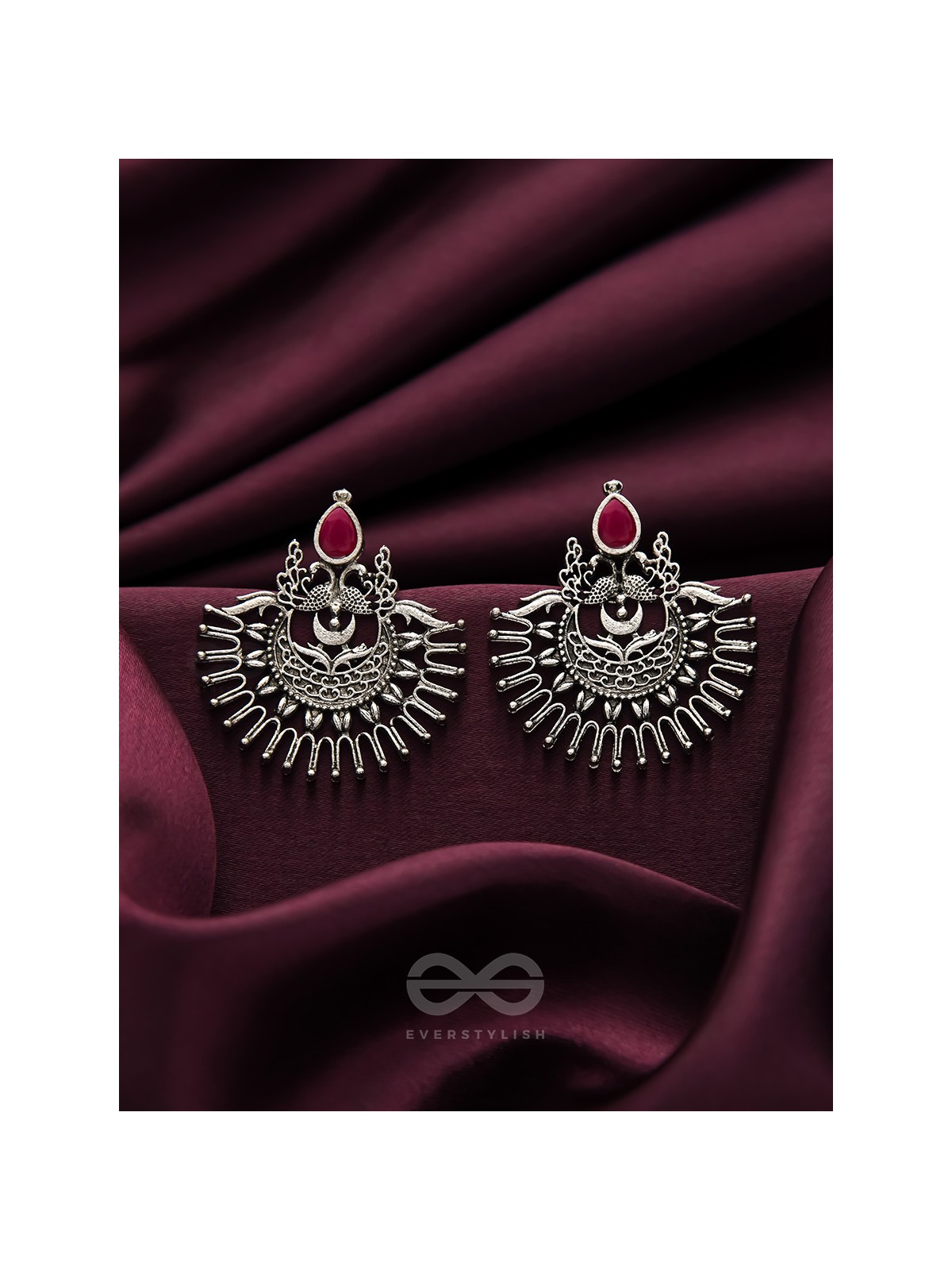 The Violet Vesper- Oxidised Embellished Earrings