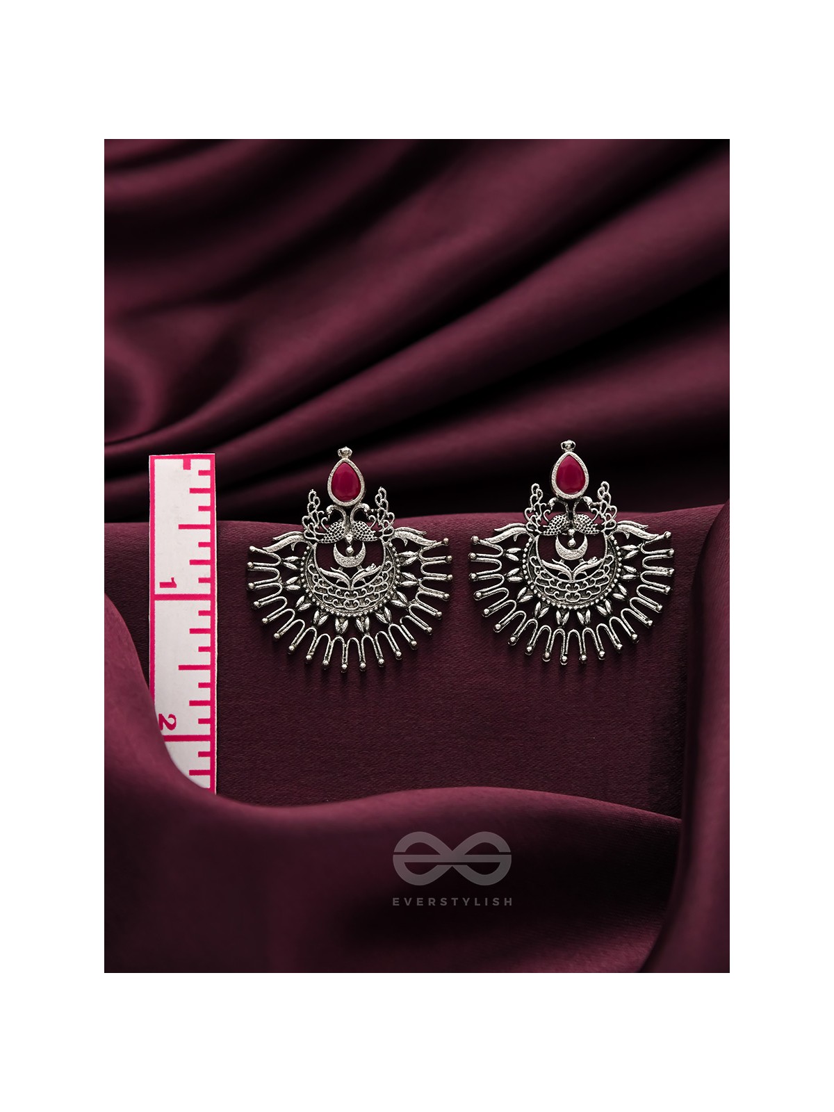 The Violet Vesper- Oxidised Embellished Earrings