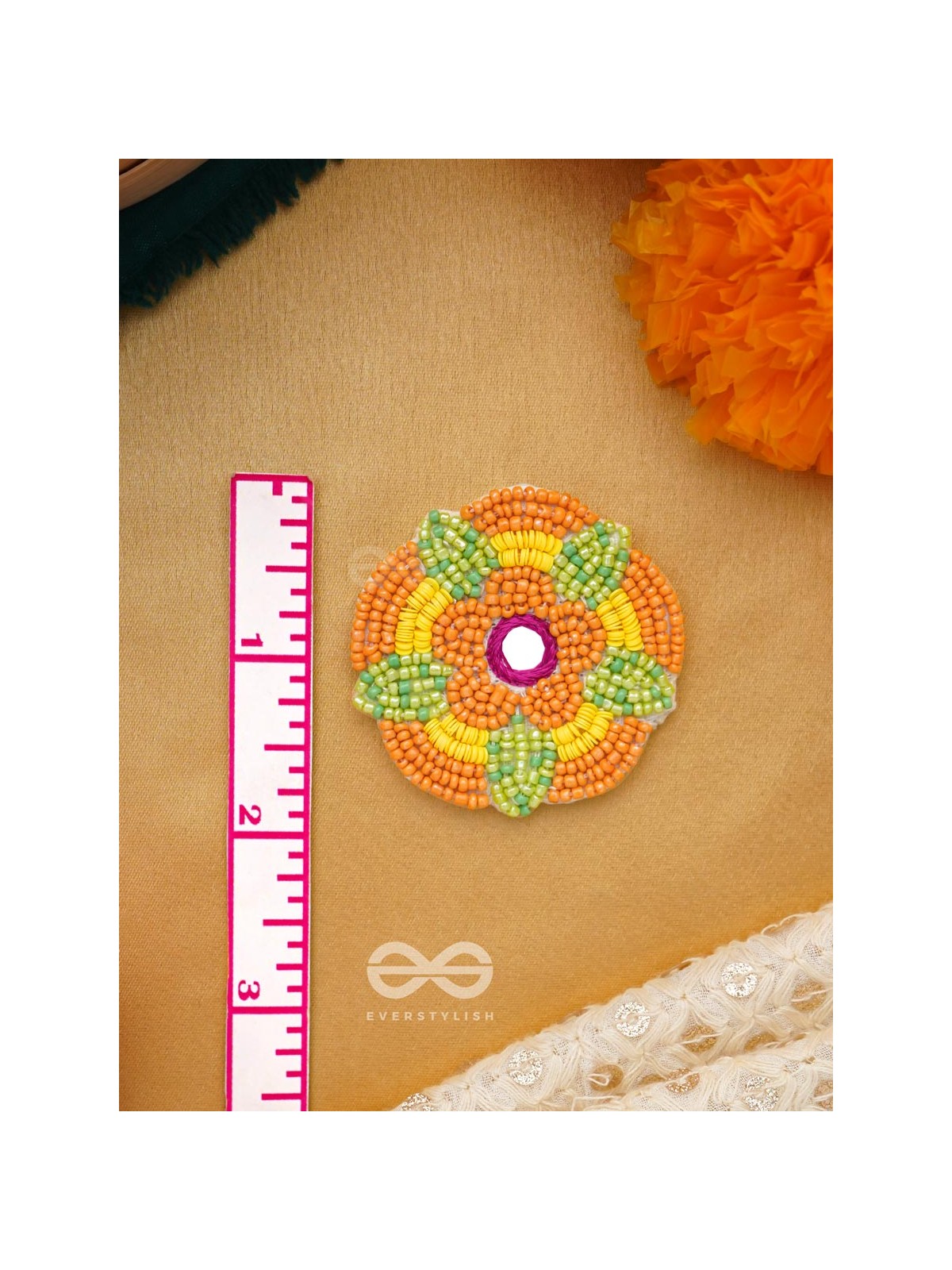 Maneeka- The Beautiful Bloom- Mirror and Resham Embroidered Earrings