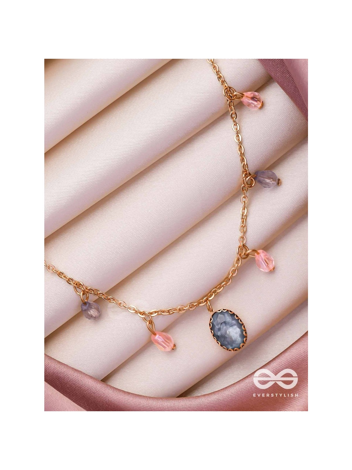 The Crystal Hail- Golden Embellished Necklace With Anti-Tarnish Coating