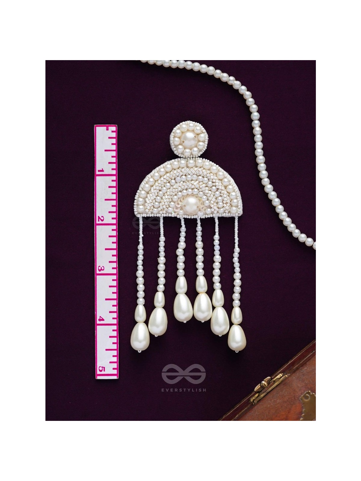 Avasara- The Pristine Rains- Pearls and Pearl Drops Embroidered Earrings