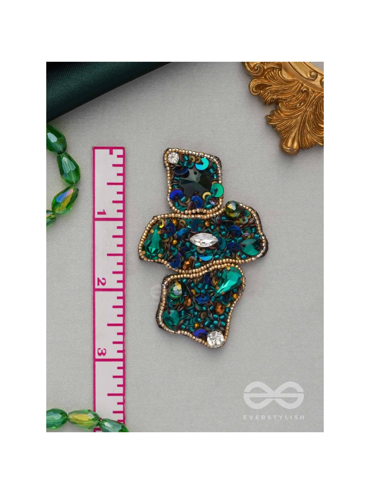 Dhvaanta- The Night Sky- Stone and Sequins Embroidered Earrings