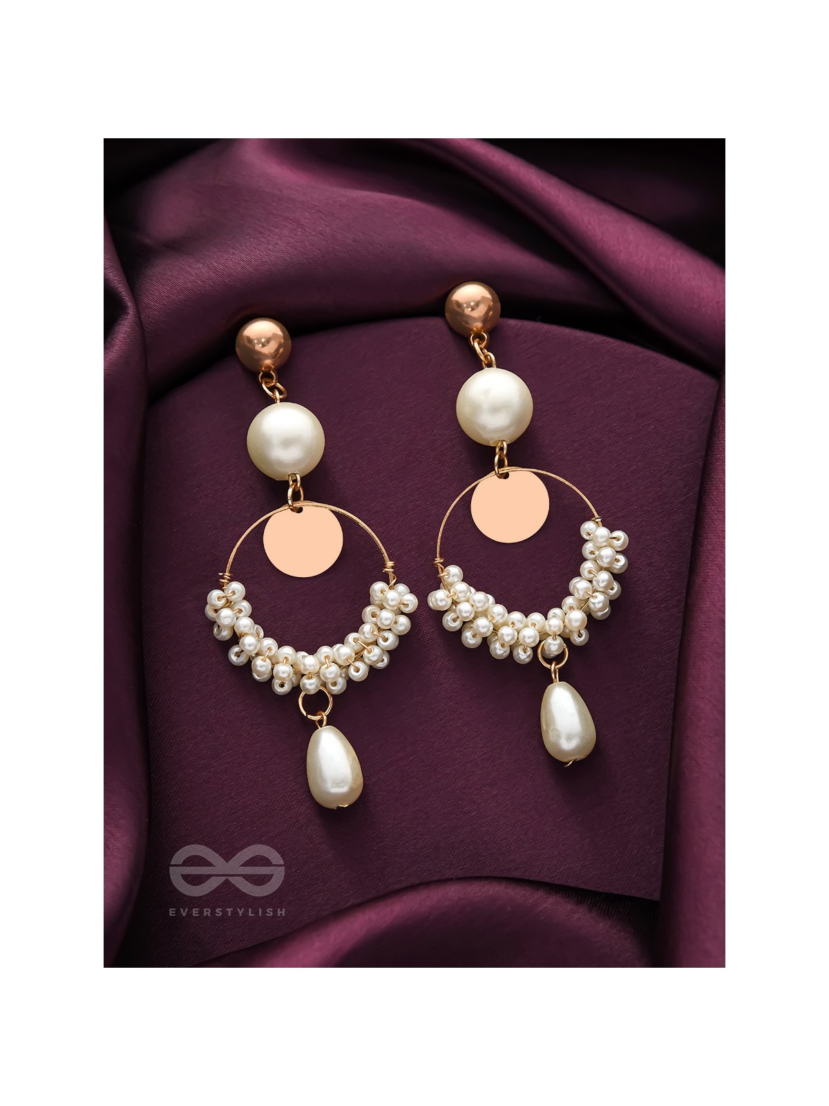 The Ivory Moon- Golden Pearl Earrings