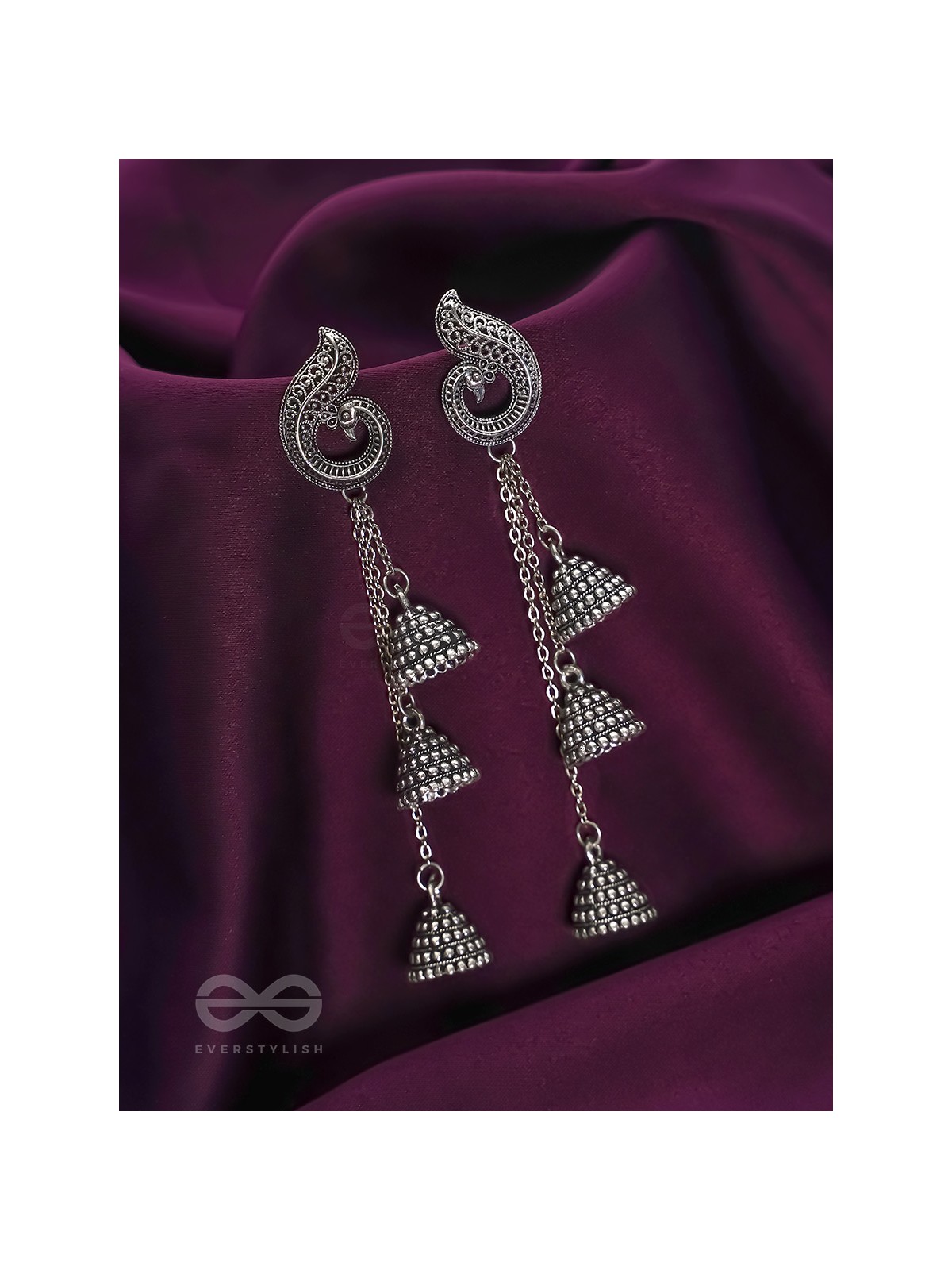 The Tolling Bells- Oxidised Jhumka Earrings