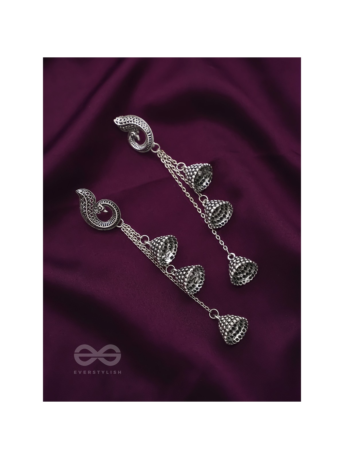 The Tolling Bells- Oxidised Jhumka Earrings