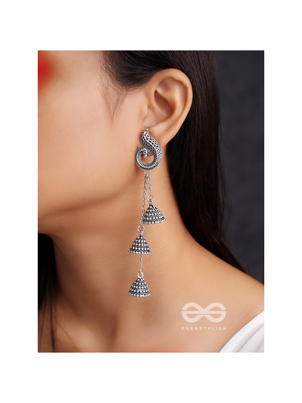 The Tolling Bells- Oxidised Jhumka Earrings