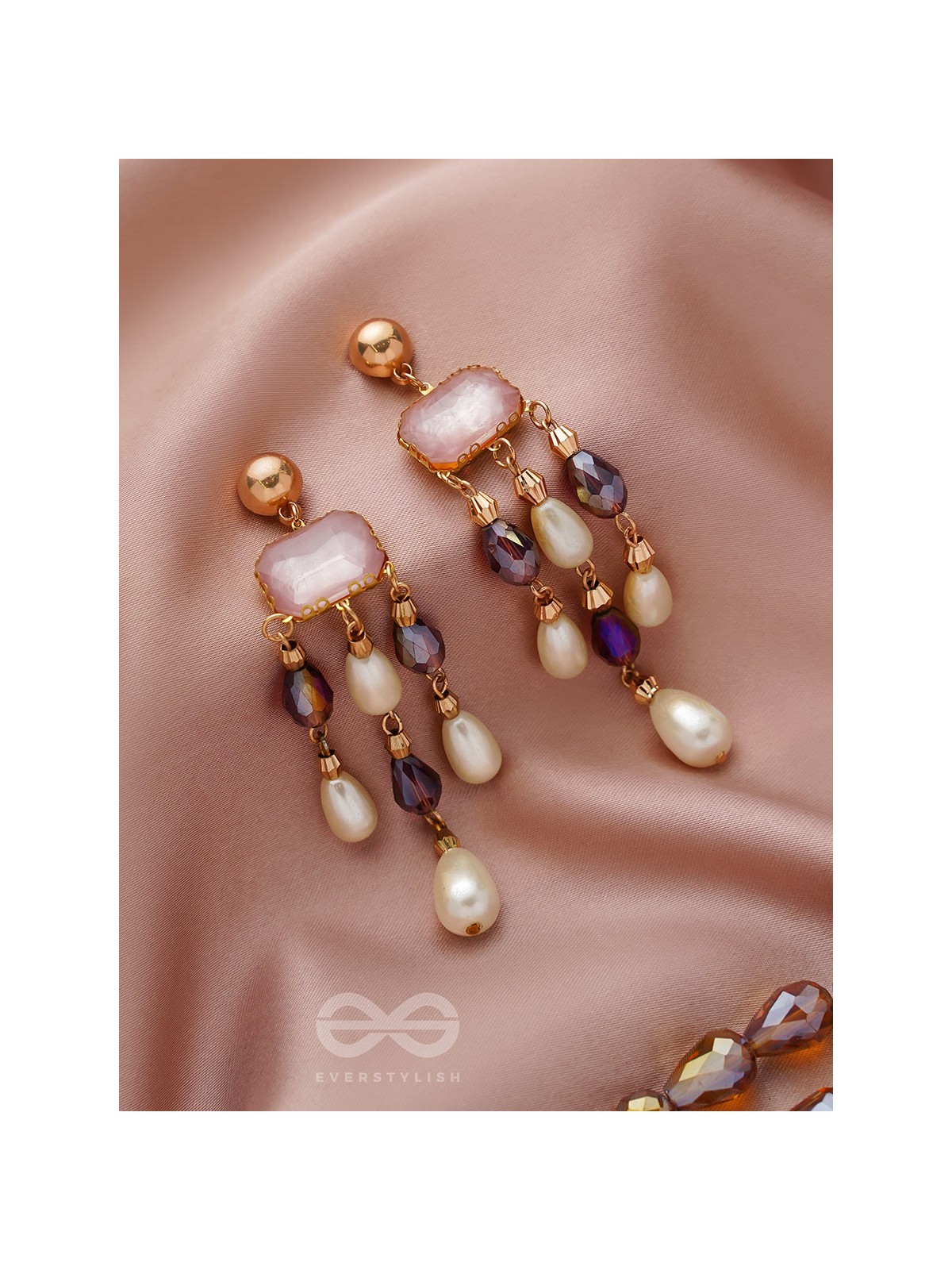 The Jazzy Chandelier- Golden Embellished Earrings