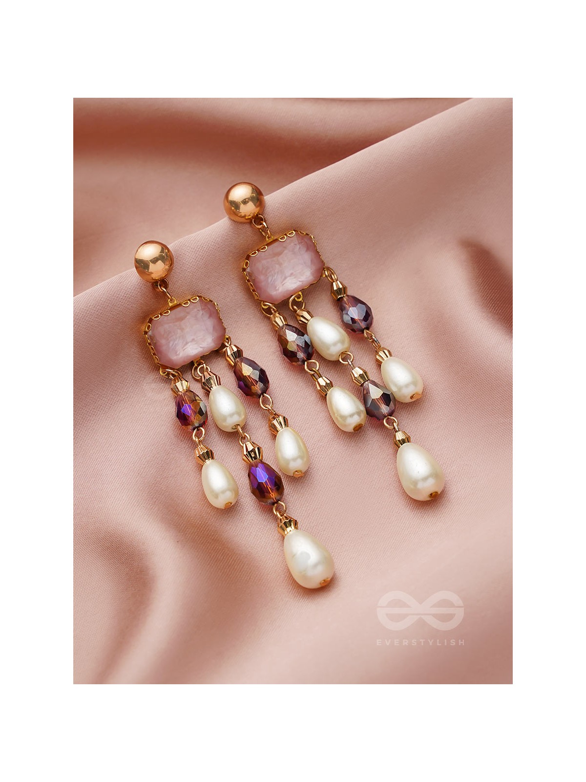 The Jazzy Chandelier- Golden Embellished Earrings
