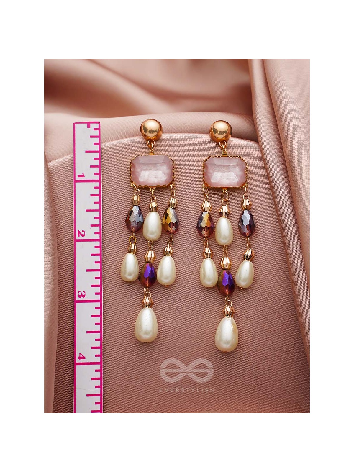 The Jazzy Chandelier- Golden Embellished Earrings