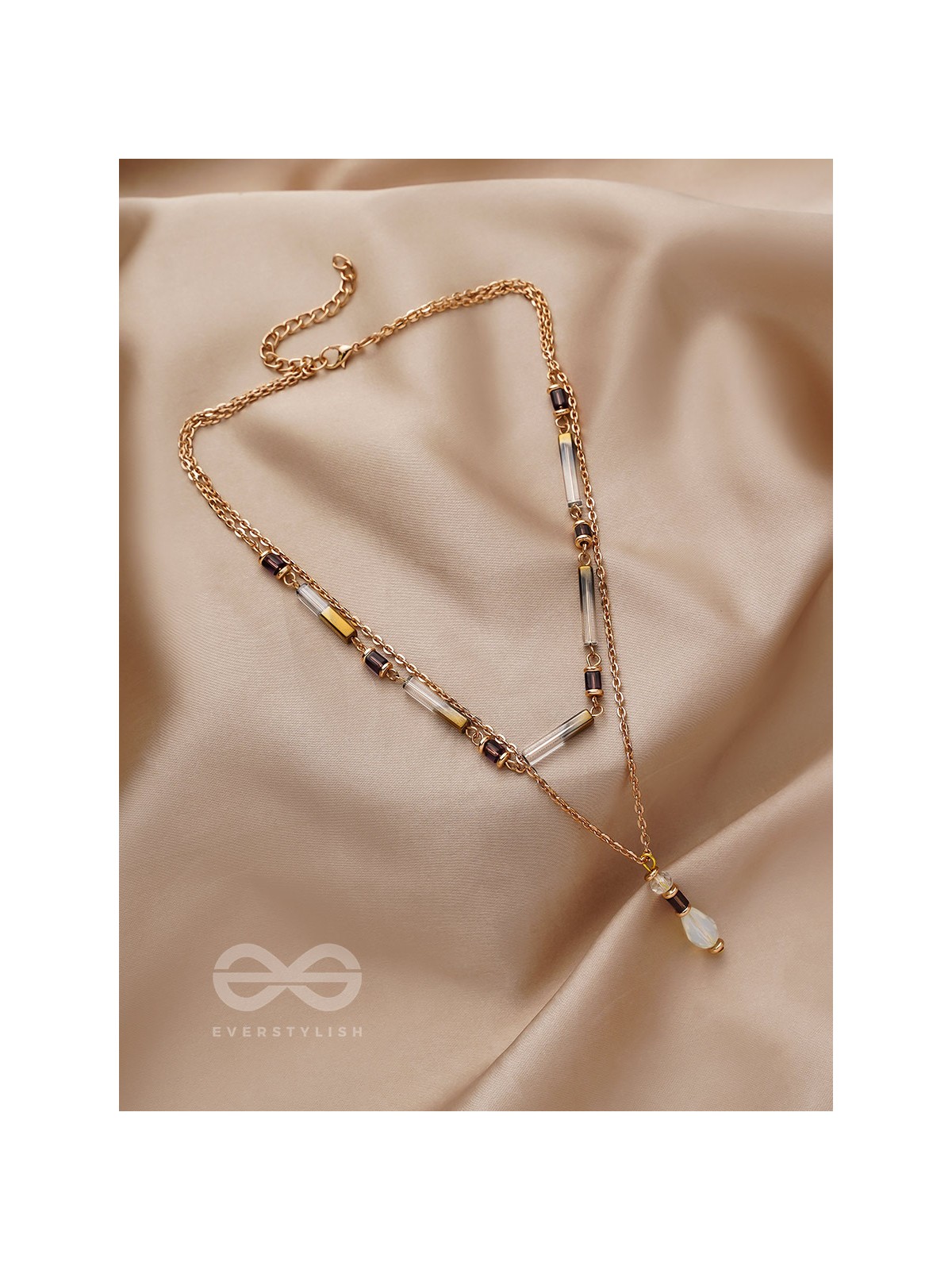 The Glazy Droplet - Golden Layered Necklace With Anti-Tarnish Coating
