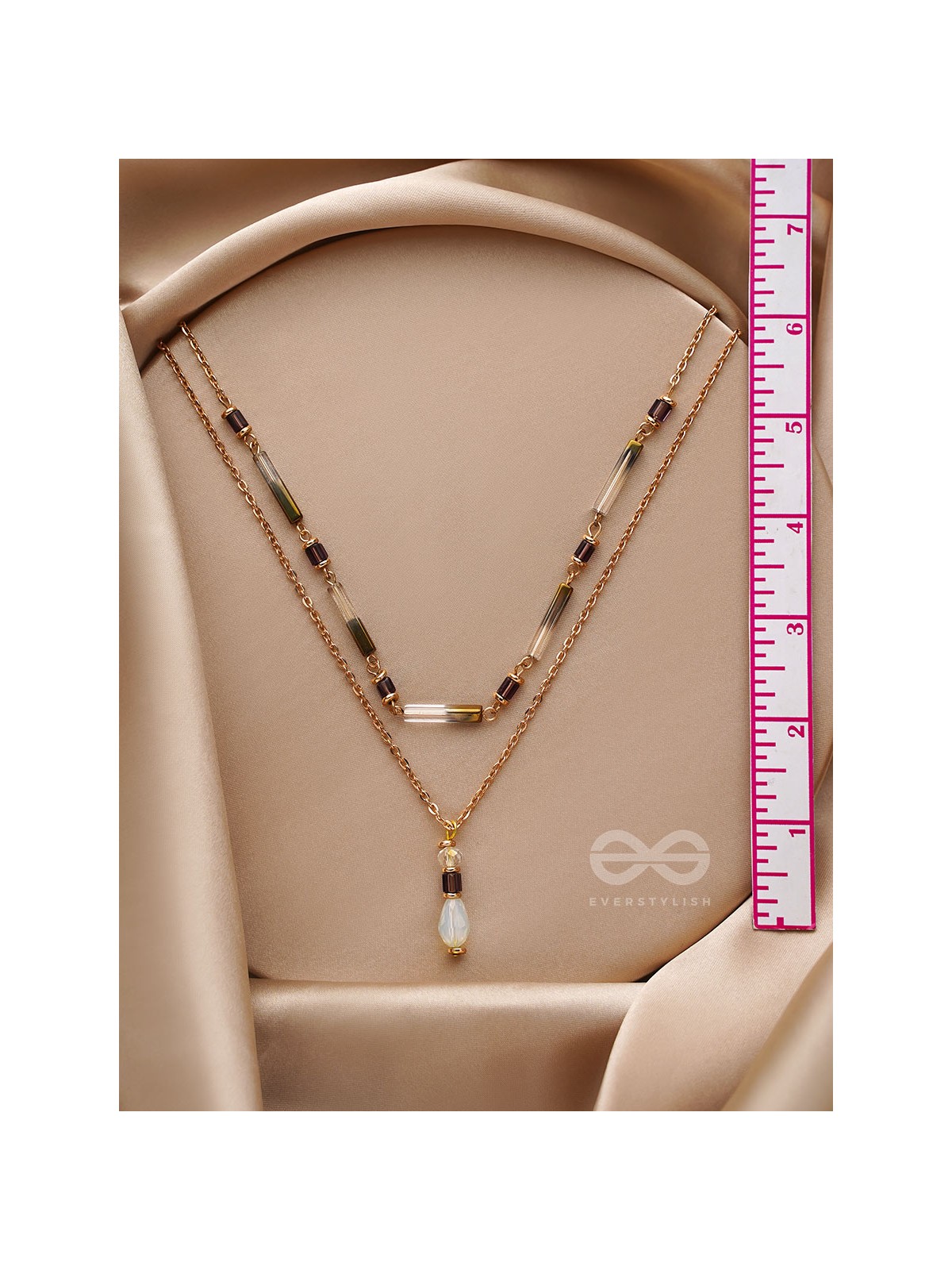The Glazy Droplet - Golden Layered Necklace With Anti-Tarnish Coating