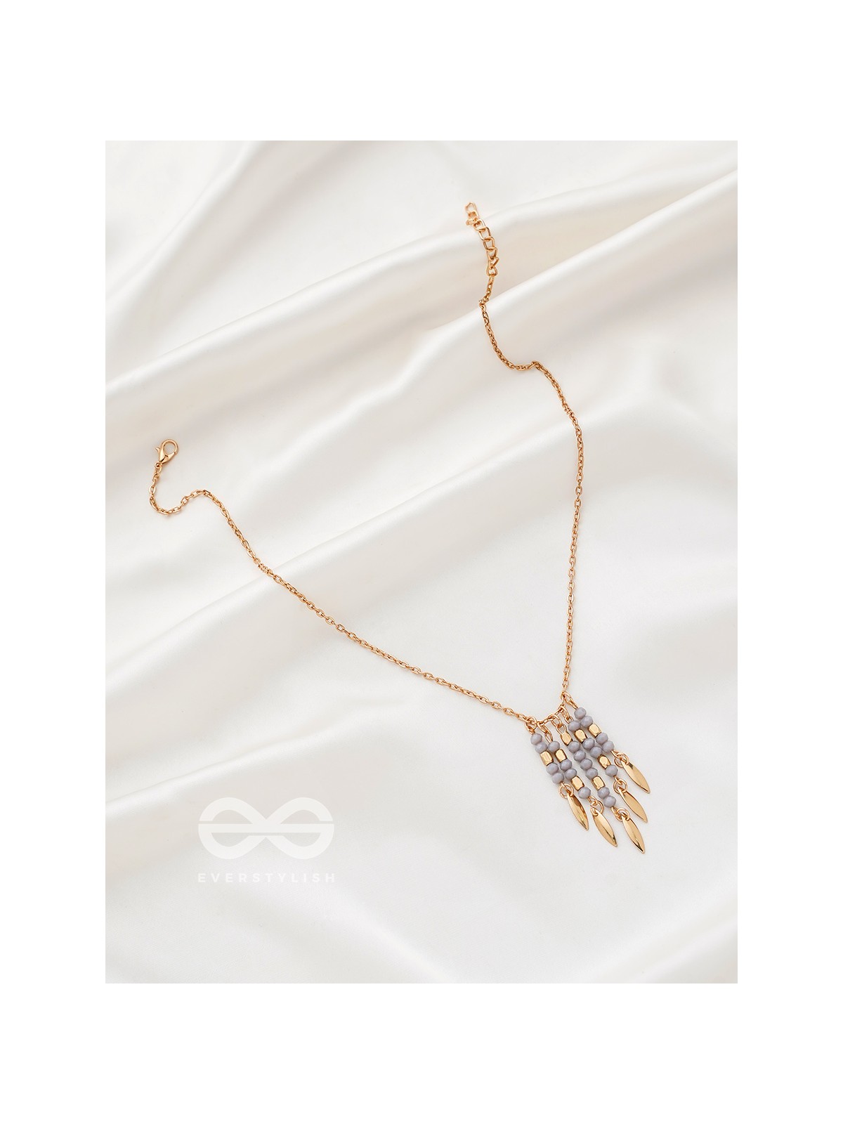 The Splashy Sleet- Golden Embellished Necklace With Anti-Tarnish Coating
