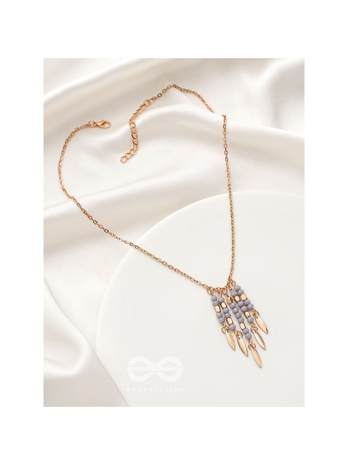 The Splashy Sleet- Golden Embellished Necklace With Anti-Tarnish Coating