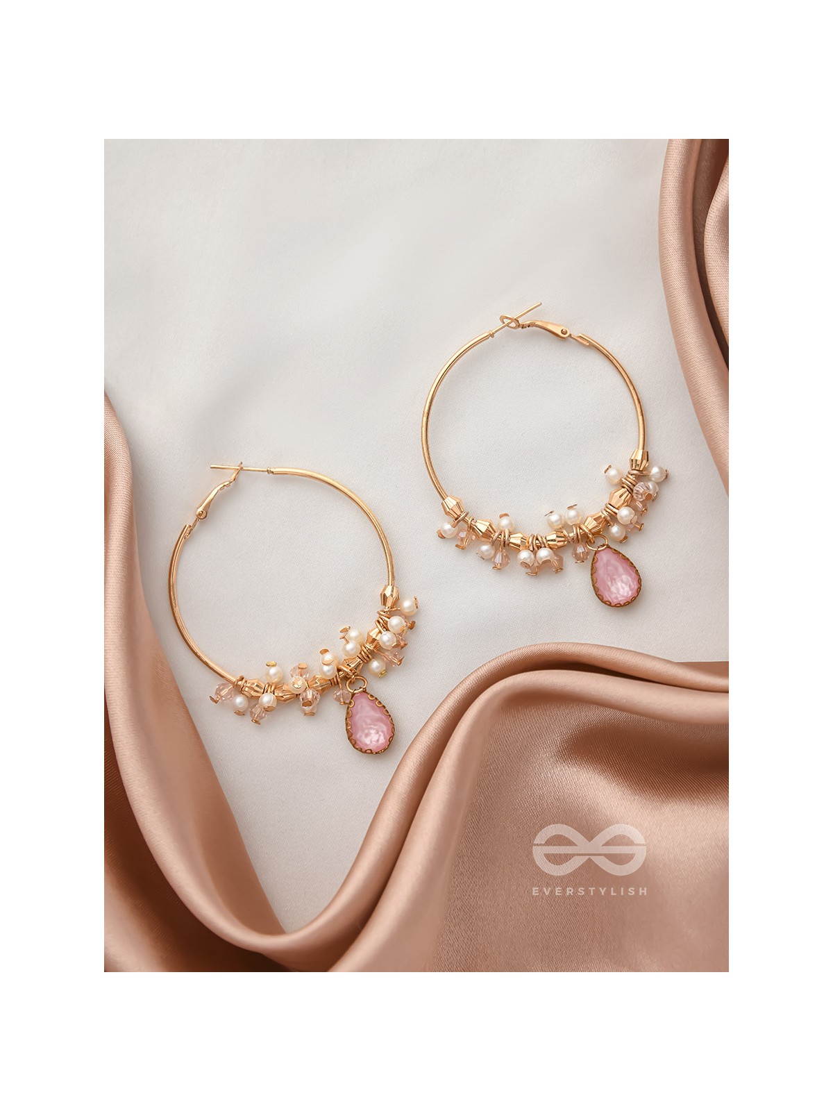 The Star Ruby- Golden Embellished Earrings