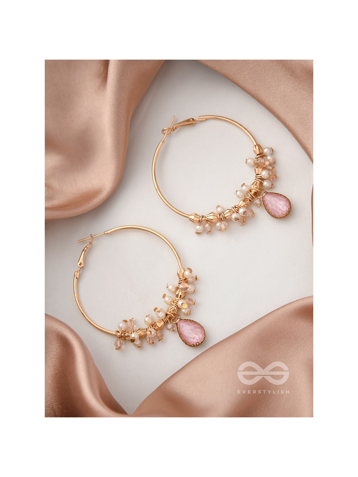 The Star Ruby- Golden Embellished Earrings