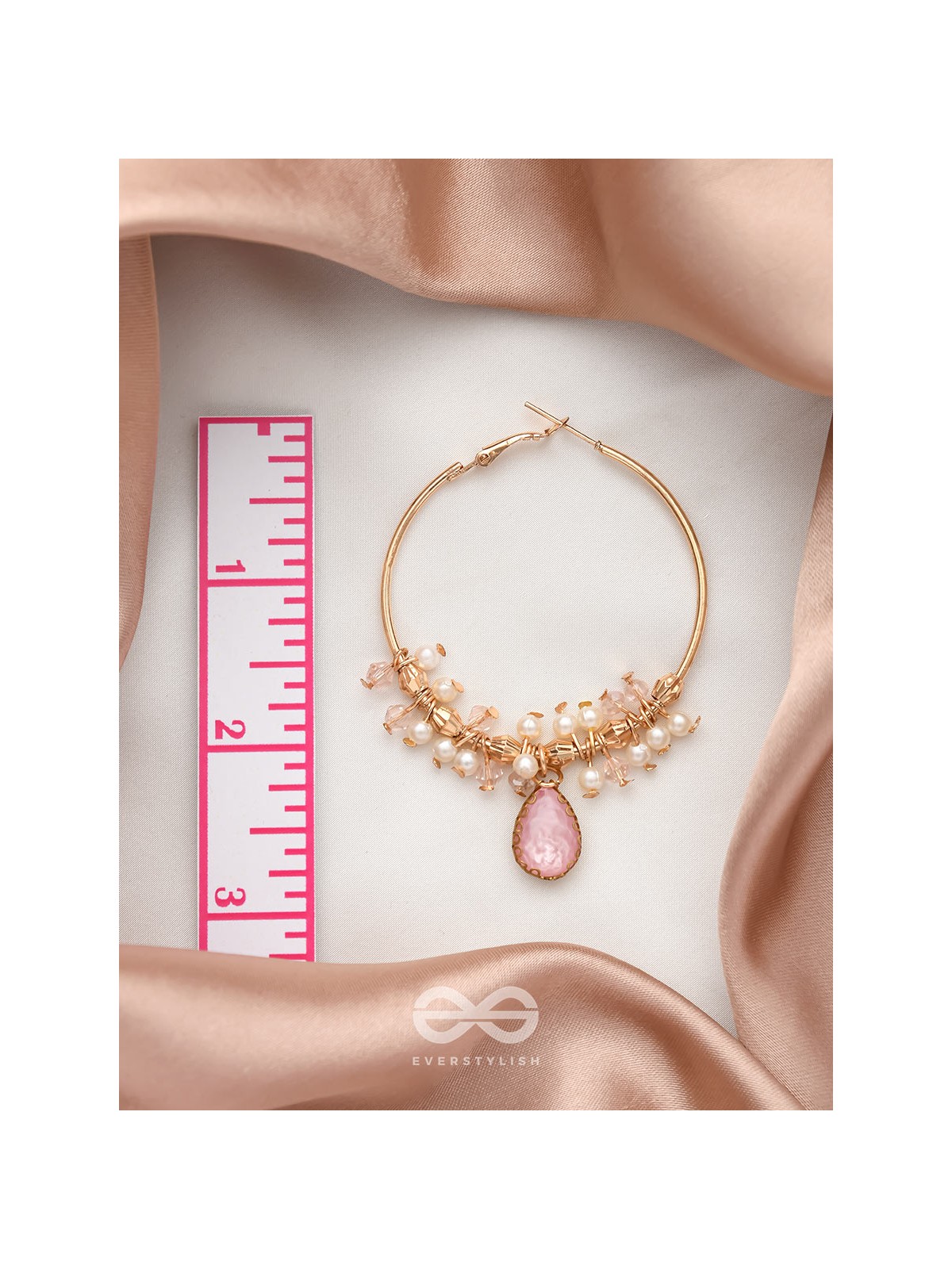 The Star Ruby- Golden Embellished Earrings