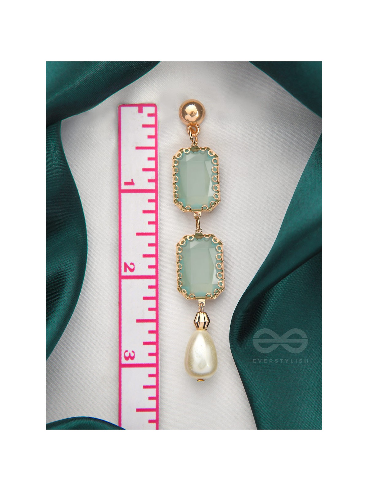 The Mirror Image- Golden Embellished Earrings
