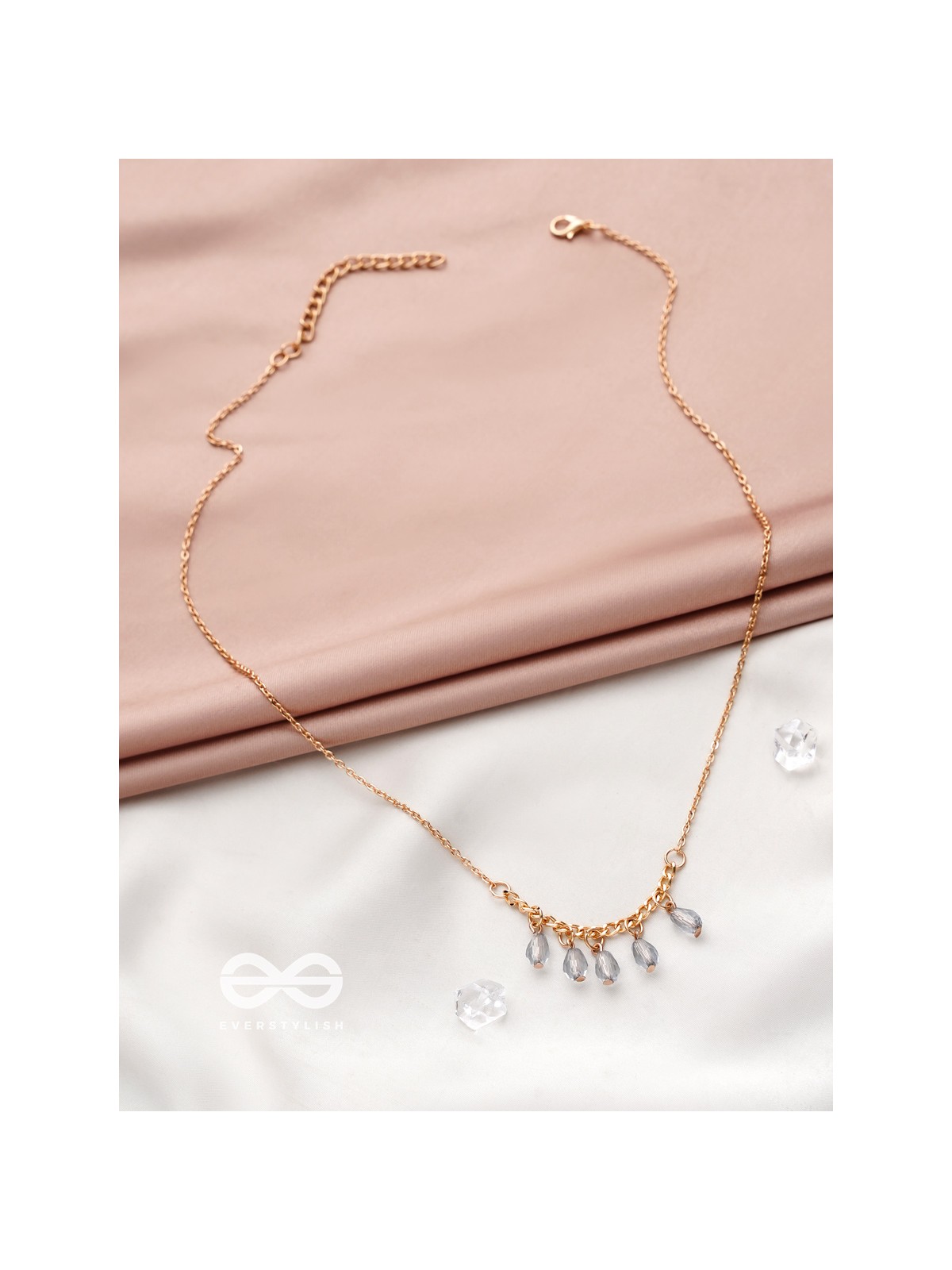 The Dripping Rain- Golden Embellished Necklace With Anti-Tarnish Coating 