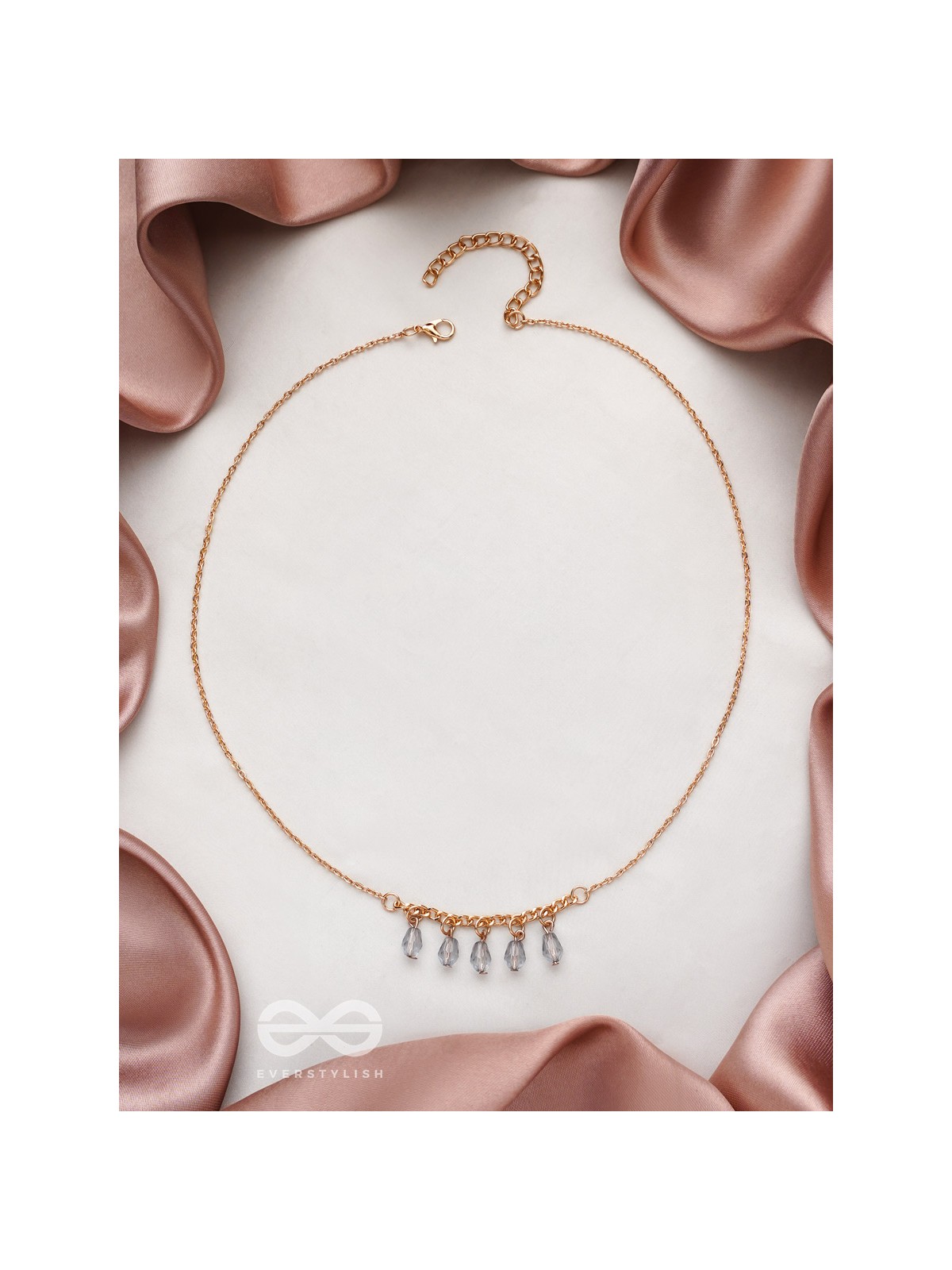 The Dripping Rain- Golden Embellished Necklace With Anti-Tarnish Coating 