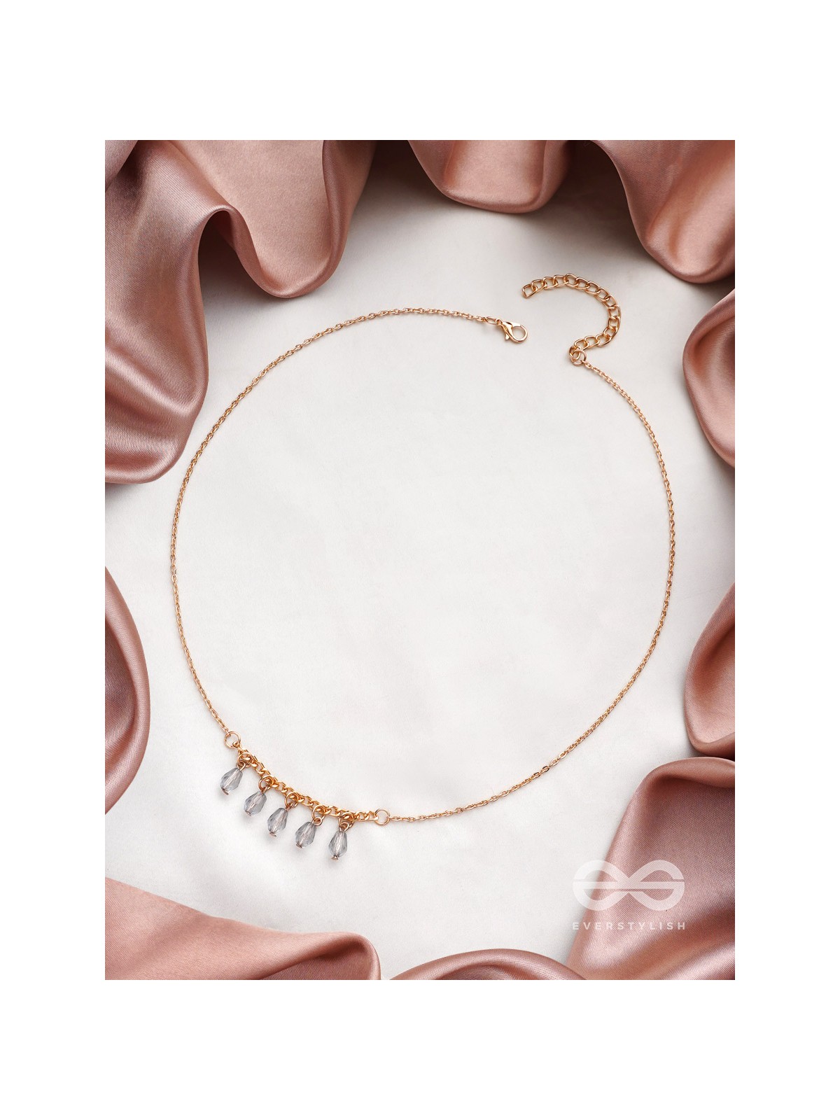 The Dripping Rain- Golden Embellished Necklace With Anti-Tarnish Coating 