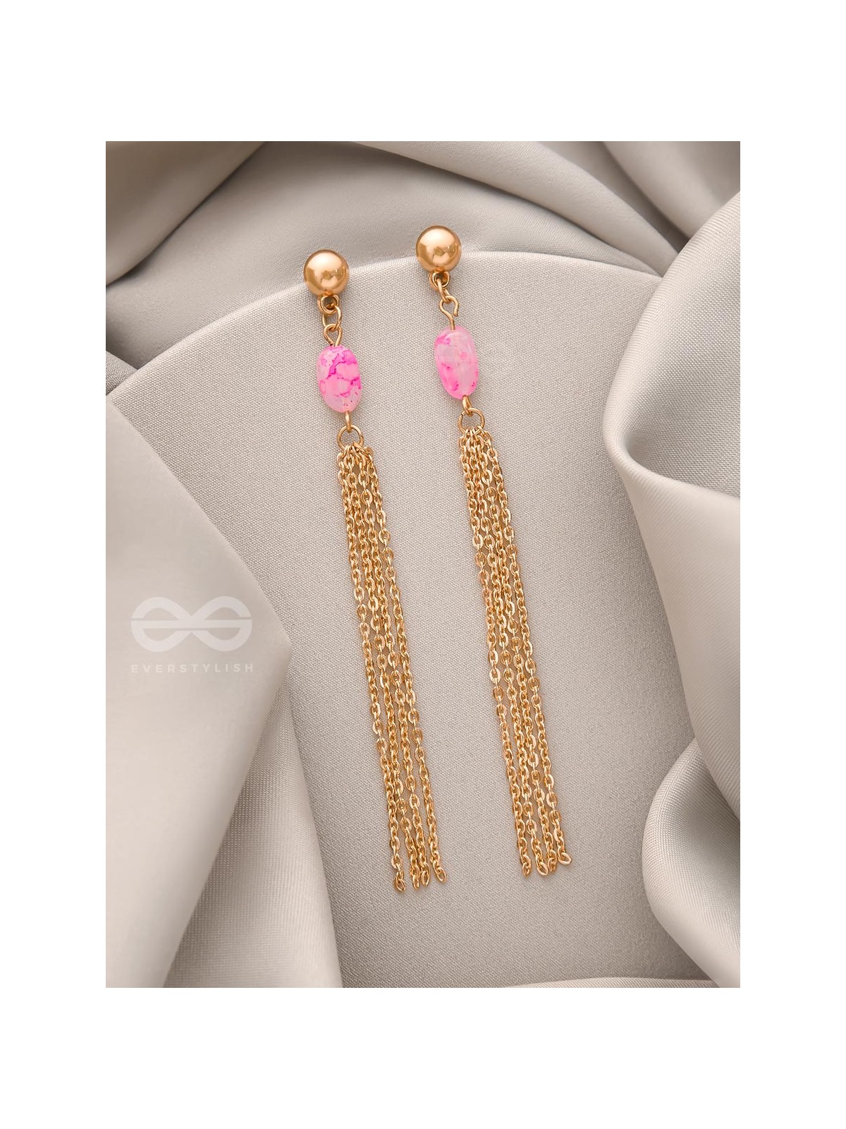 The Lava Stone- Golden Embellished Earrings