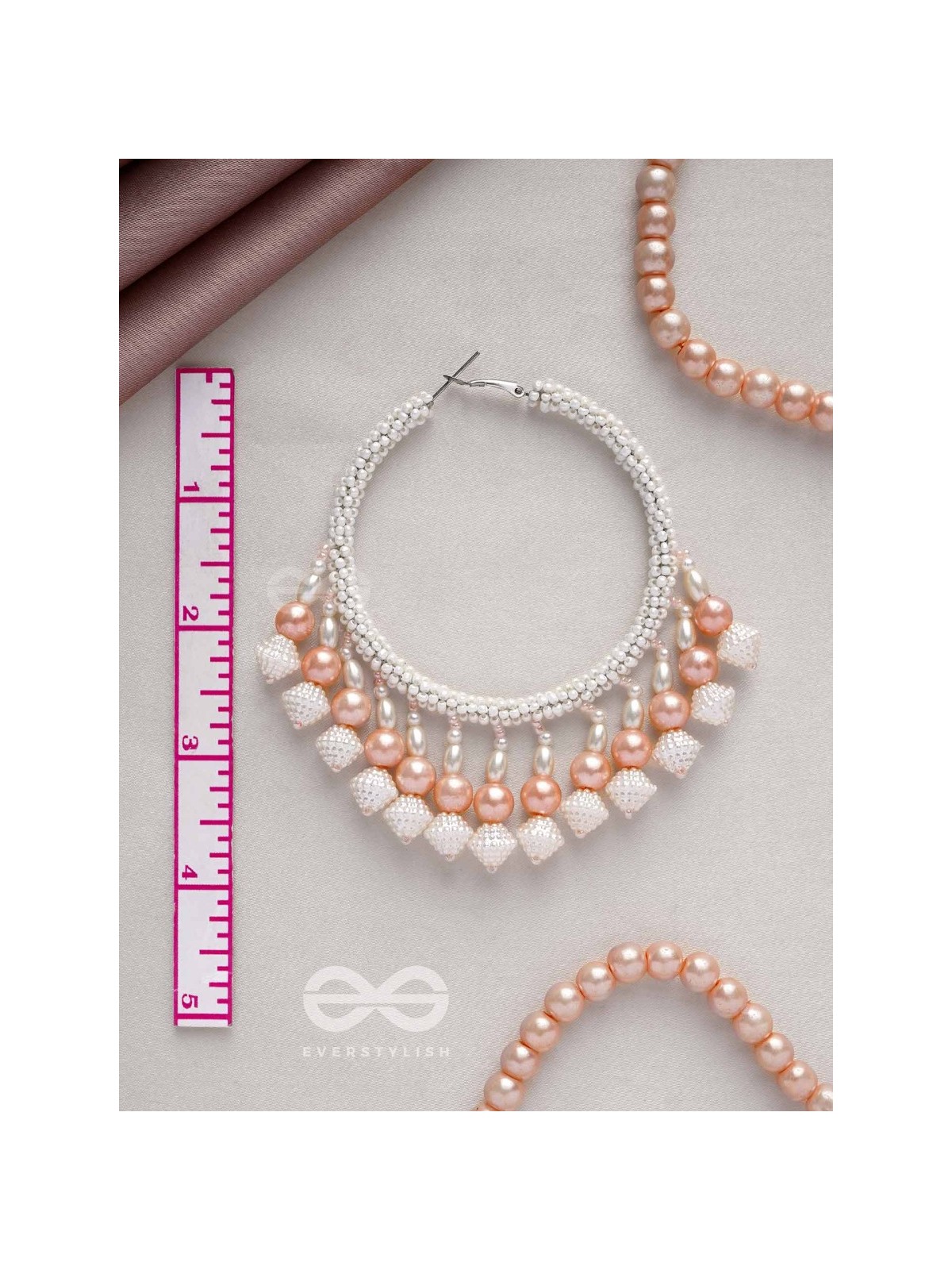 Kairavi- The Pristine Moonlight- Pearls and Beads Embroidered Earrings