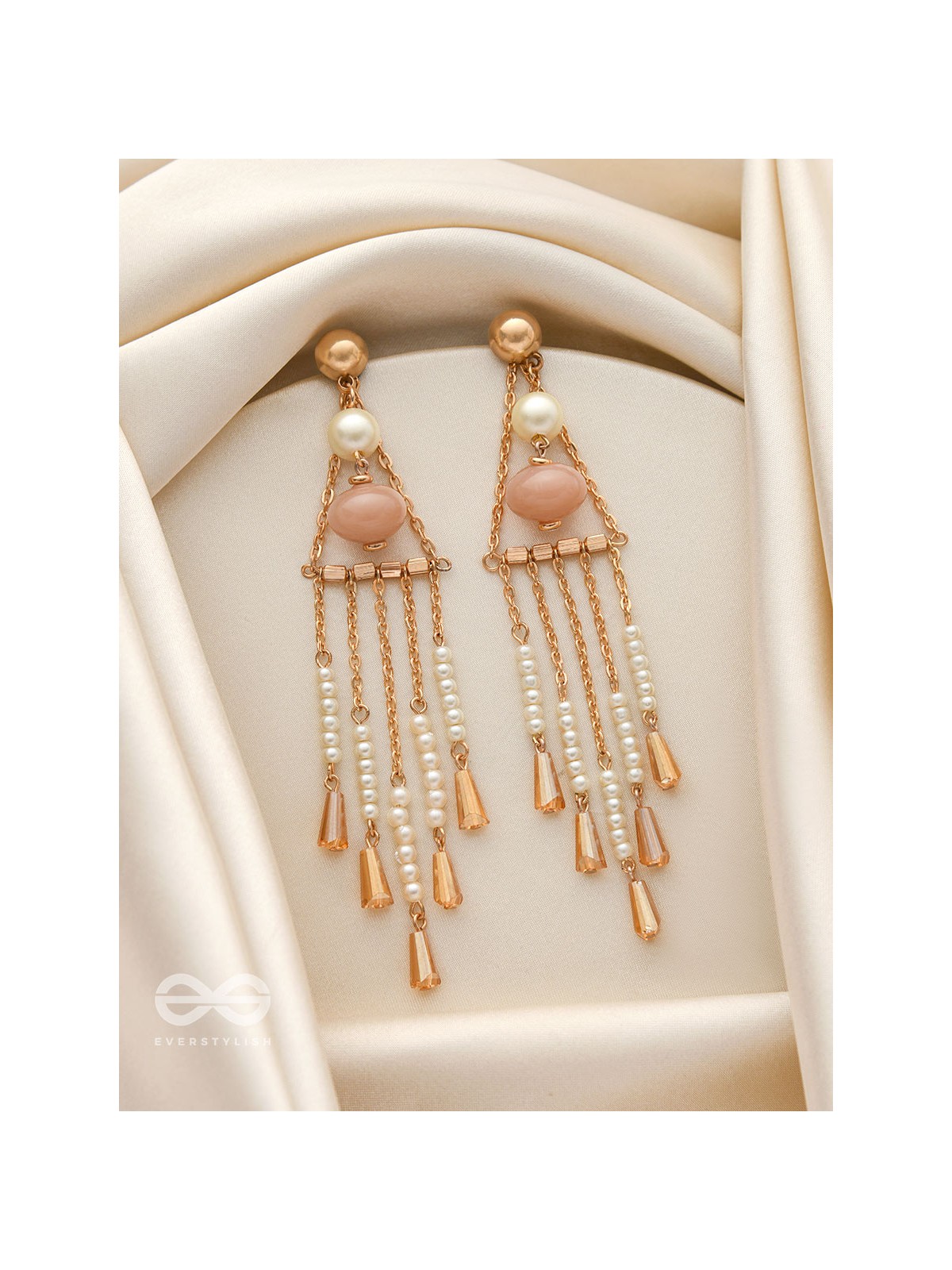 The Bermuda Triangle- Golden Embellished Earrings