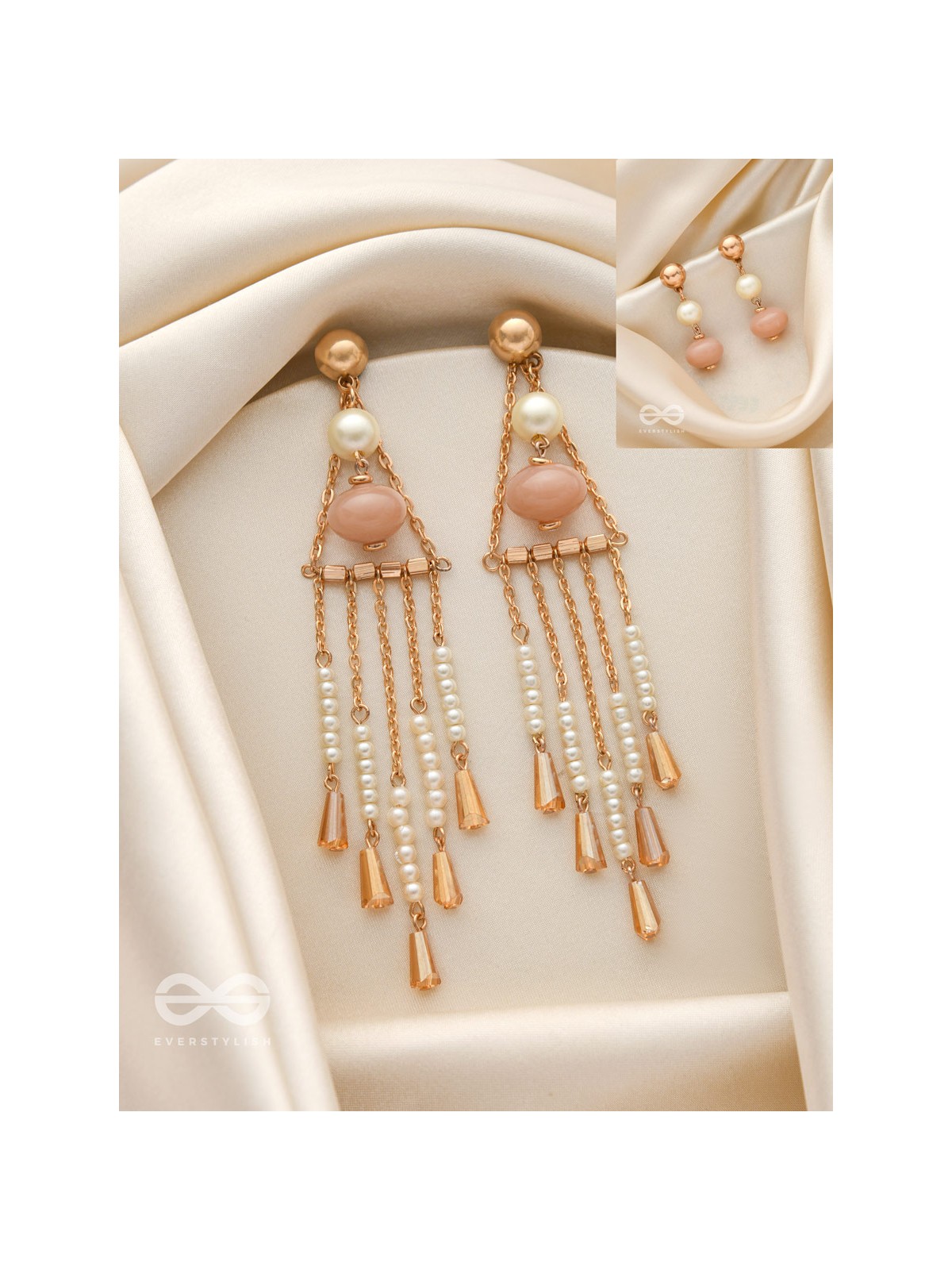 The Bermuda Triangle- Golden Embellished Earrings