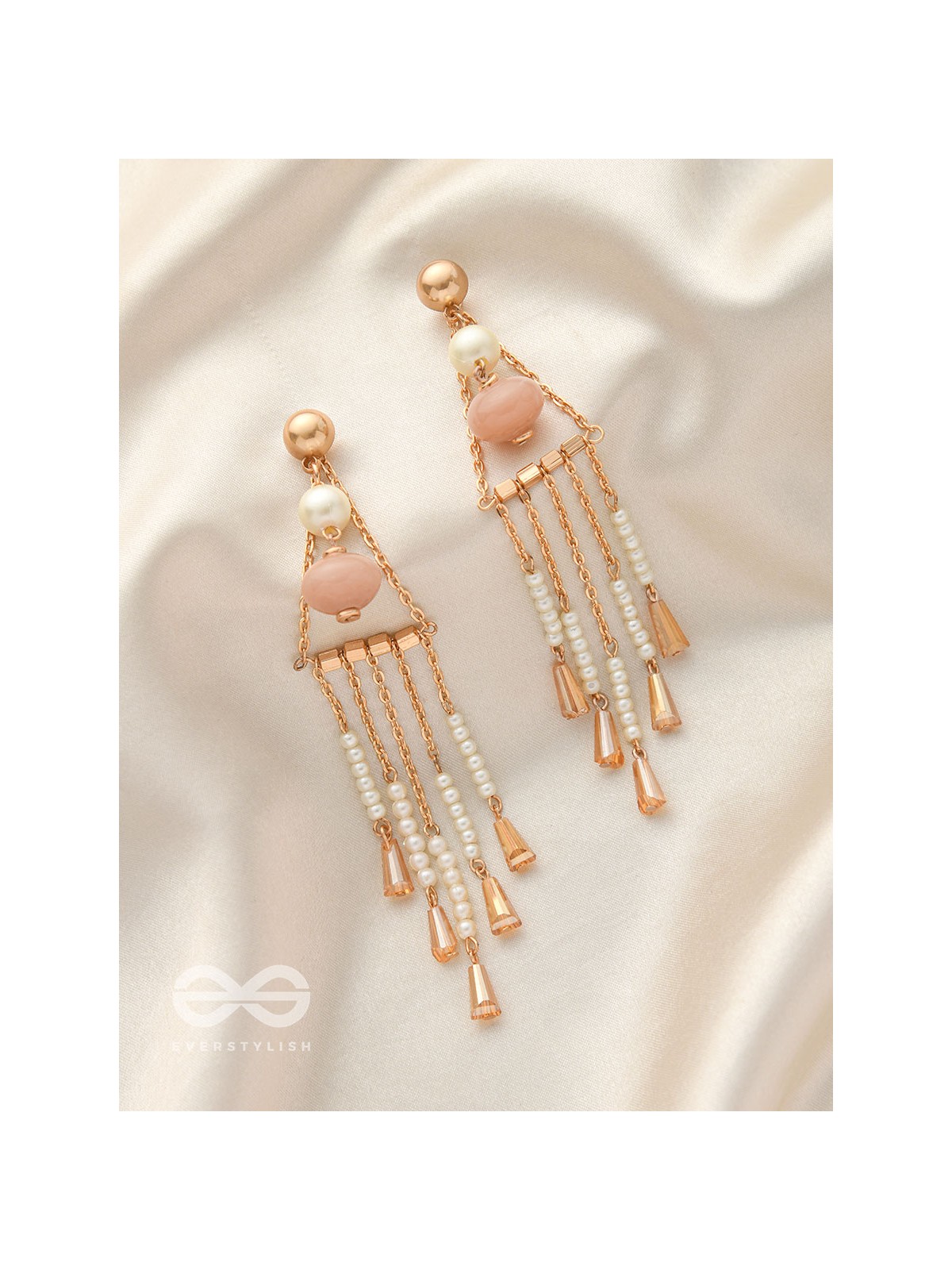 The Bermuda Triangle- Golden Embellished Earrings