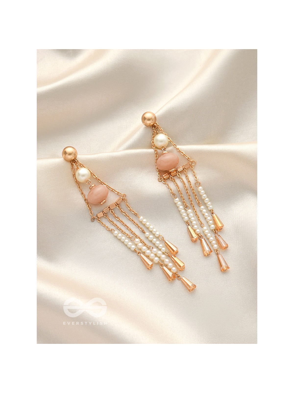 The Bermuda Triangle- Golden Embellished Earrings