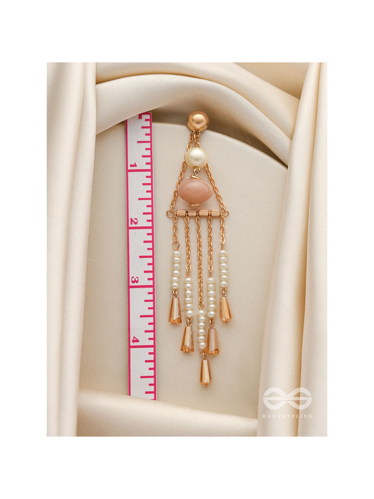 The Bermuda Triangle- Golden Embellished Earrings