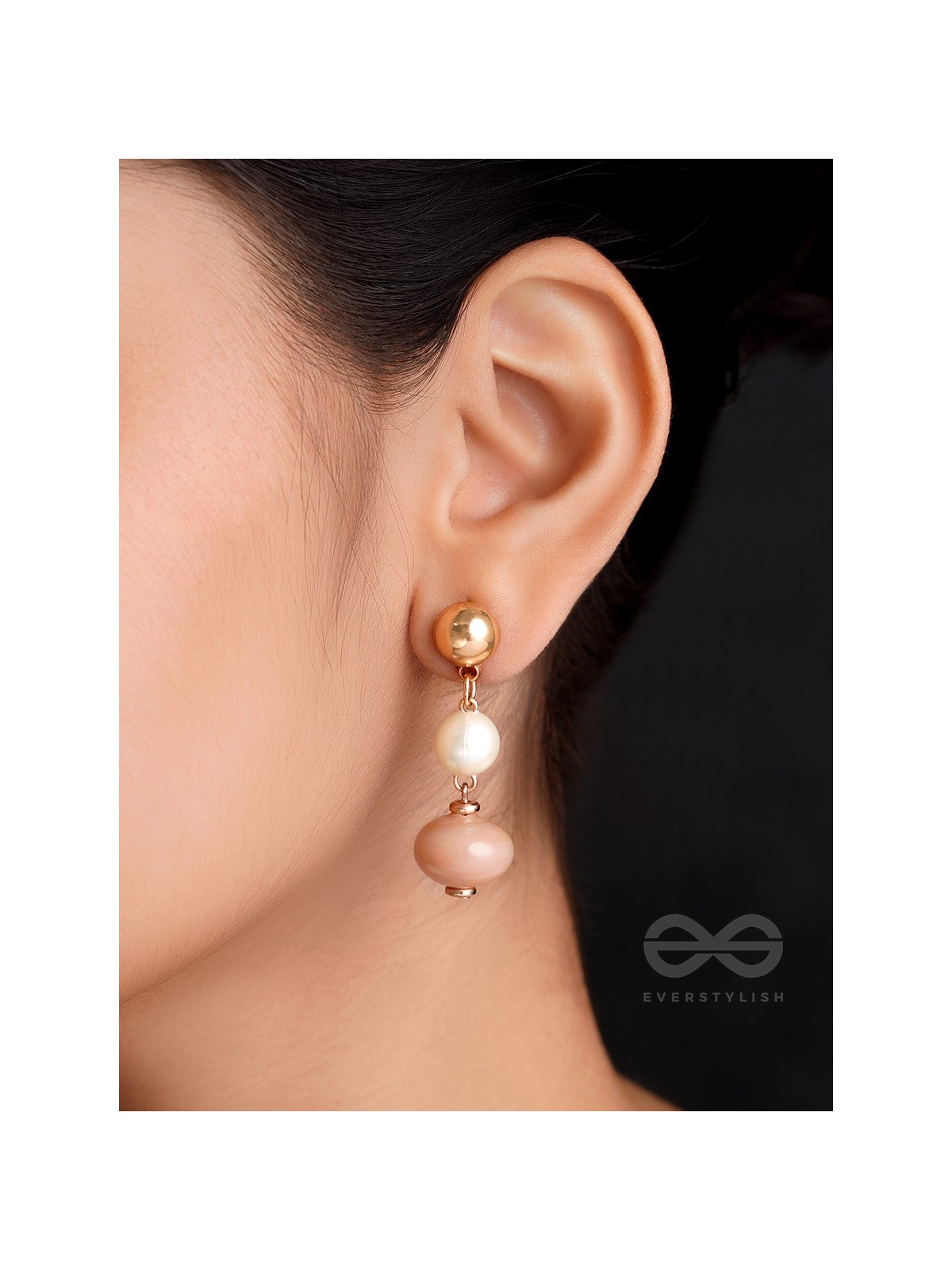 The Bermuda Triangle- Golden Embellished Earrings