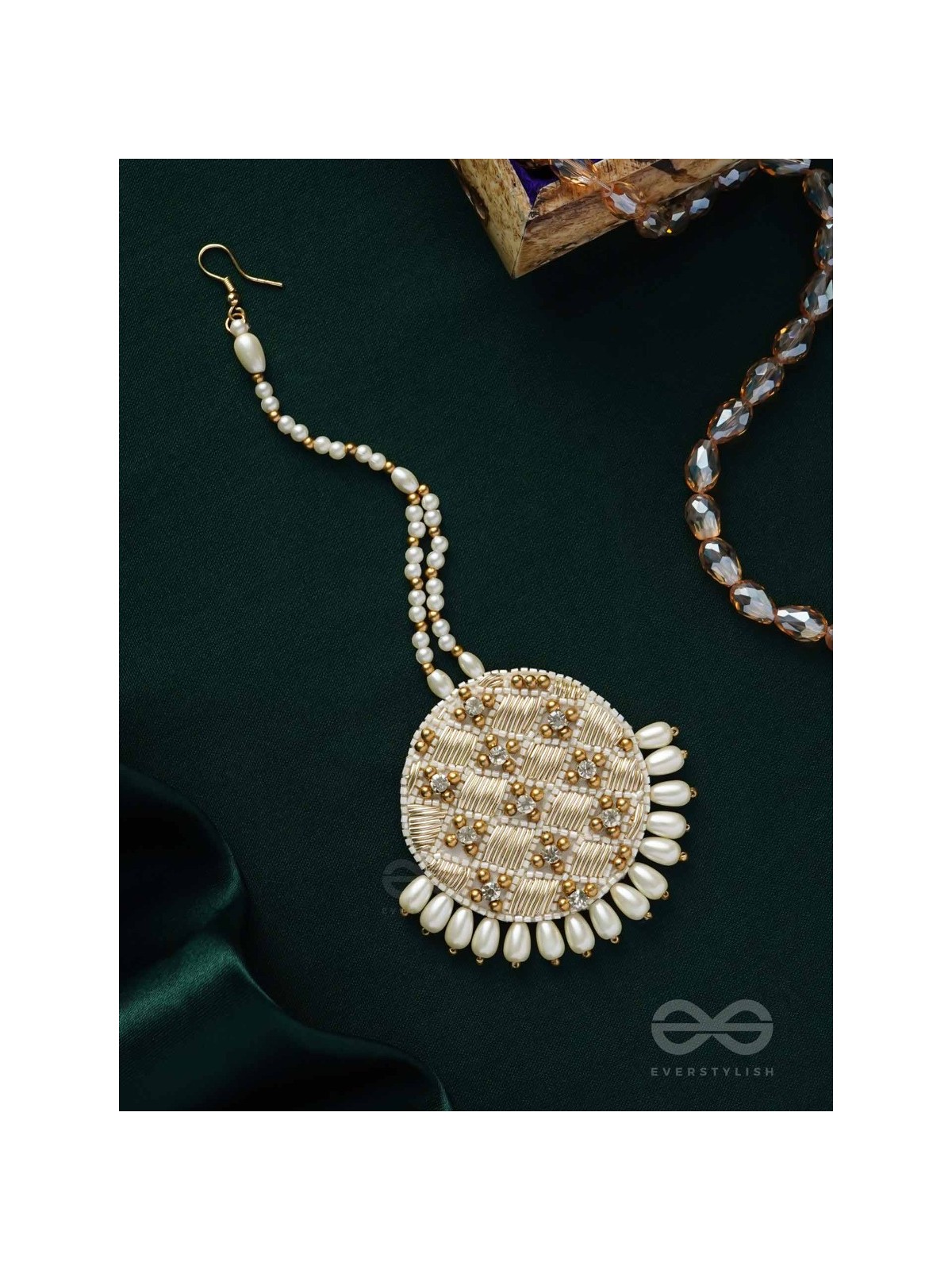 YASTIKA - BEAUTY IN PEARLS - STONE, BEADS AND PEARLS EMBROIDERED MAANGTIKA