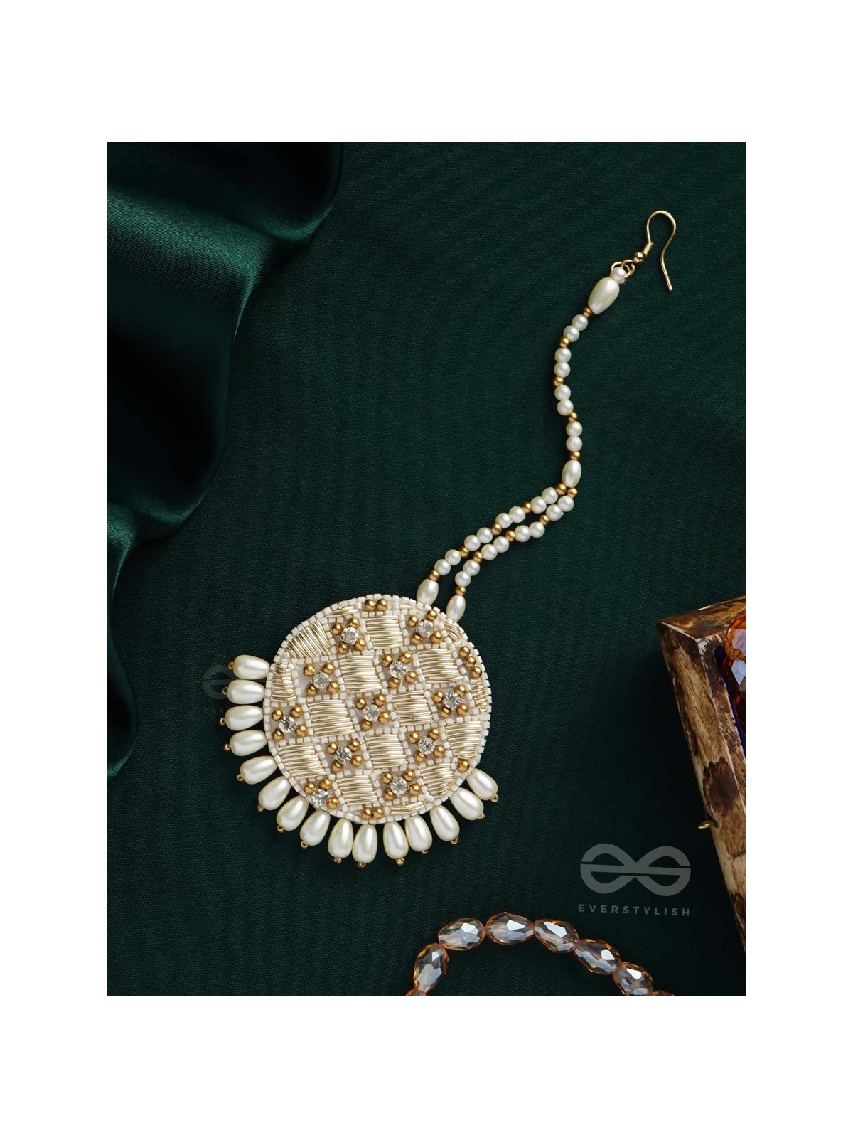 YASTIKA - BEAUTY IN PEARLS - STONE, BEADS AND PEARLS EMBROIDERED MAANGTIKA