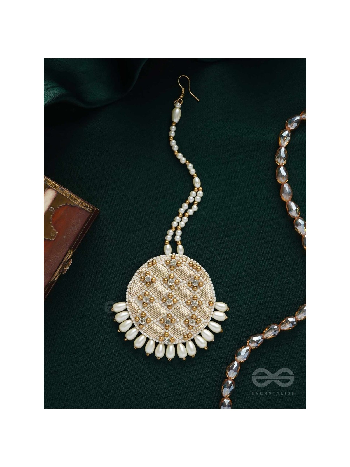 YASTIKA - BEAUTY IN PEARLS - STONE, BEADS AND PEARLS EMBROIDERED MAANGTIKA