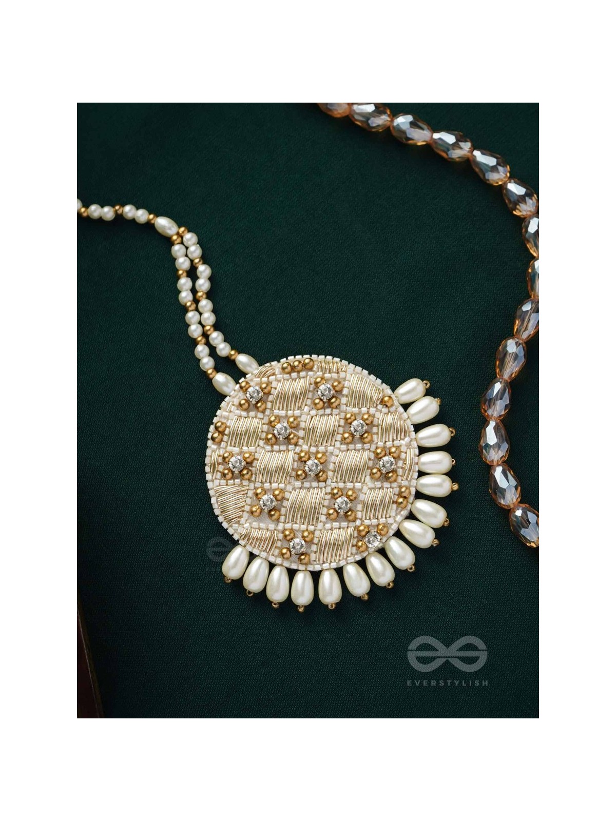 YASTIKA - BEAUTY IN PEARLS - STONE, BEADS AND PEARLS EMBROIDERED MAANGTIKA