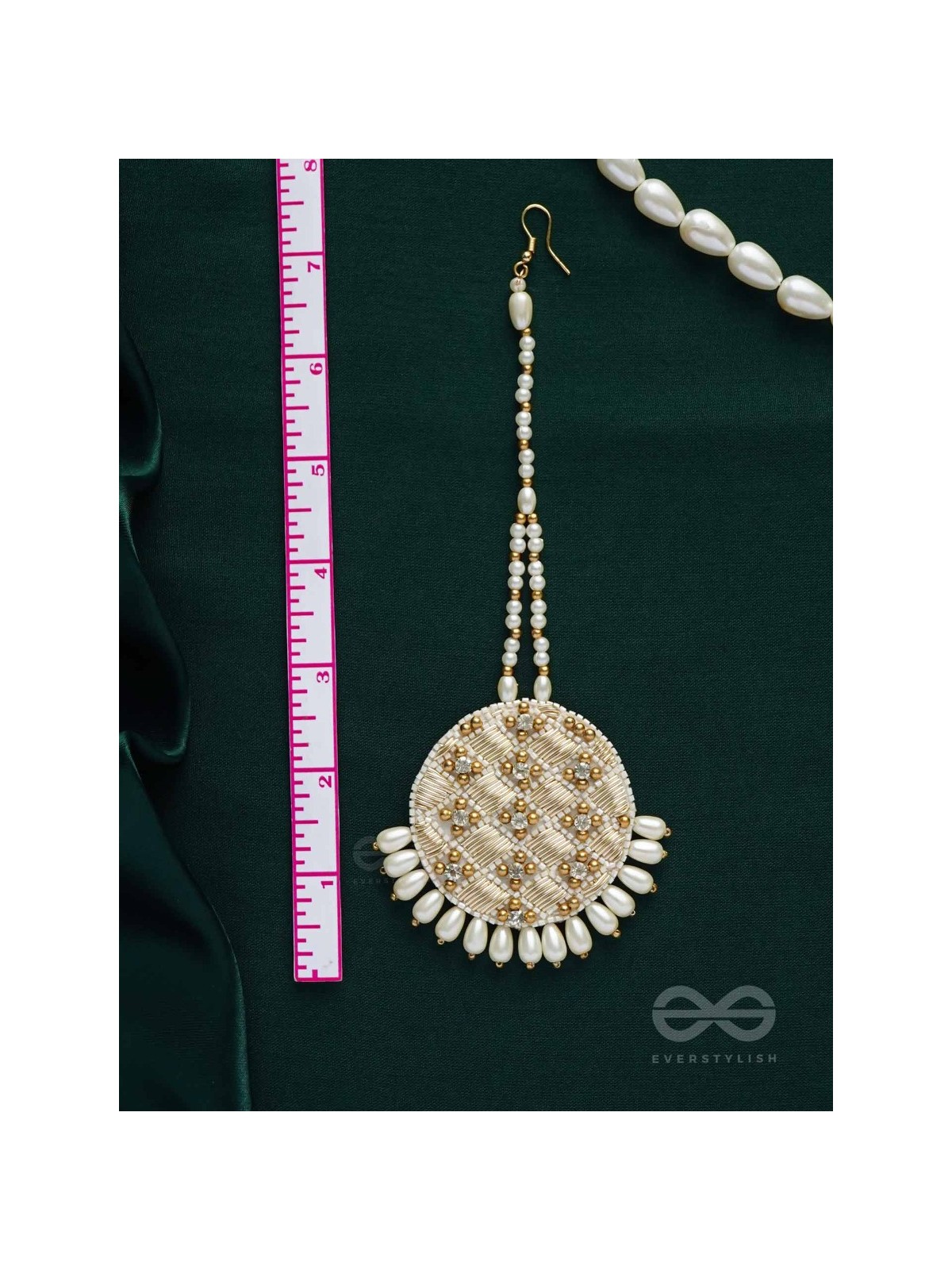 YASTIKA - BEAUTY IN PEARLS - STONE, BEADS AND PEARLS EMBROIDERED MAANGTIKA