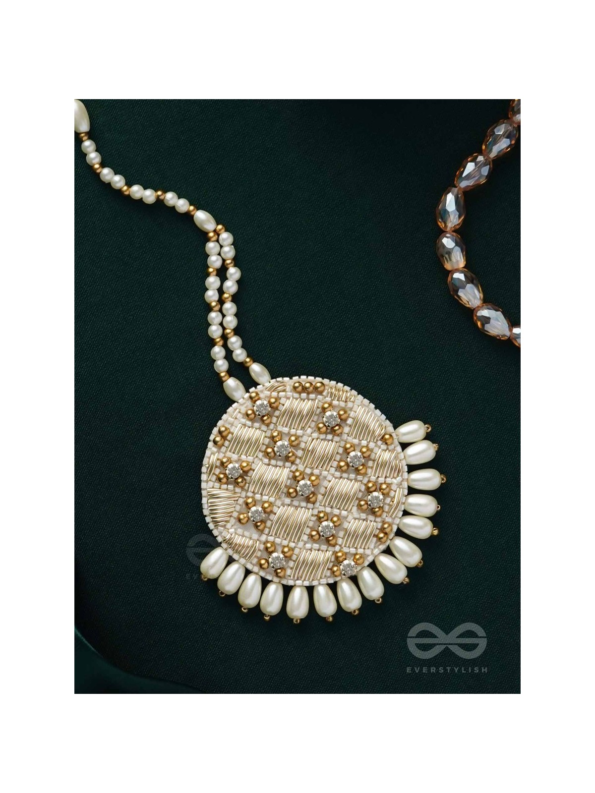 YASTIKA - BEAUTY IN PEARLS - STONE, BEADS AND PEARLS EMBROIDERED MAANGTIKA