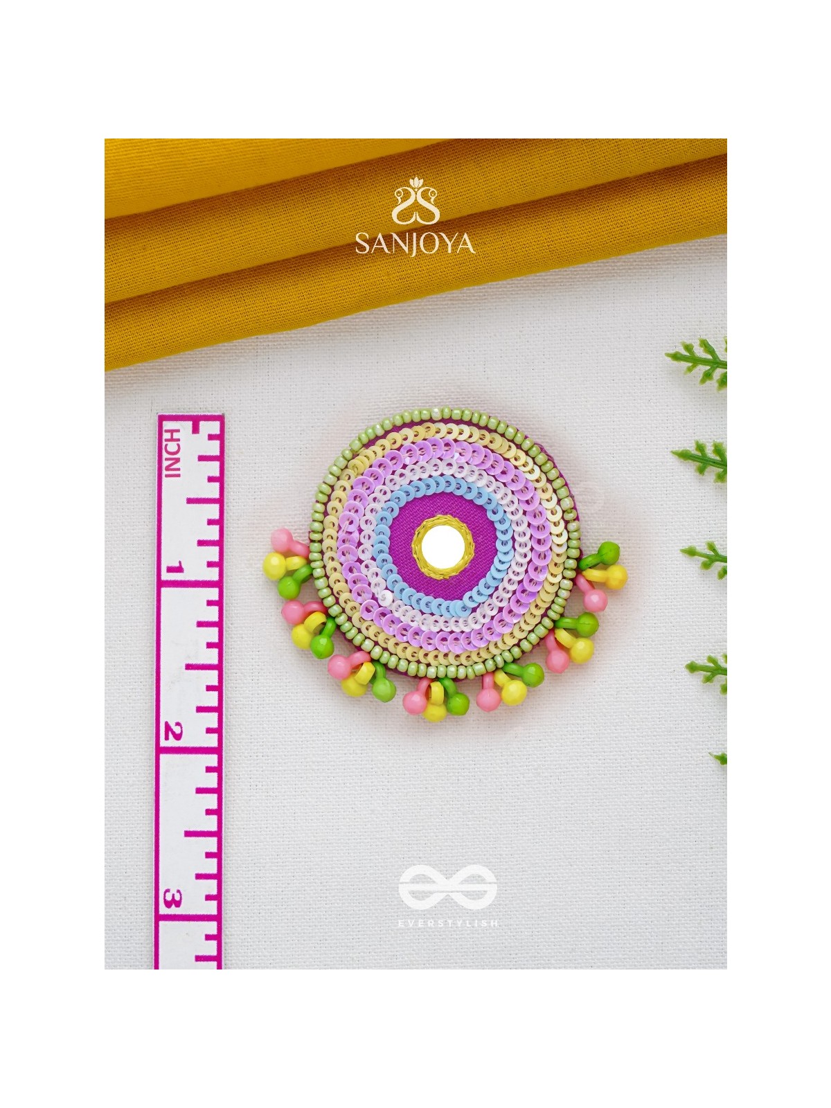 Dhriti- The Mythical Garden- Mirror, Resham and Sequins Embroidered Earrings