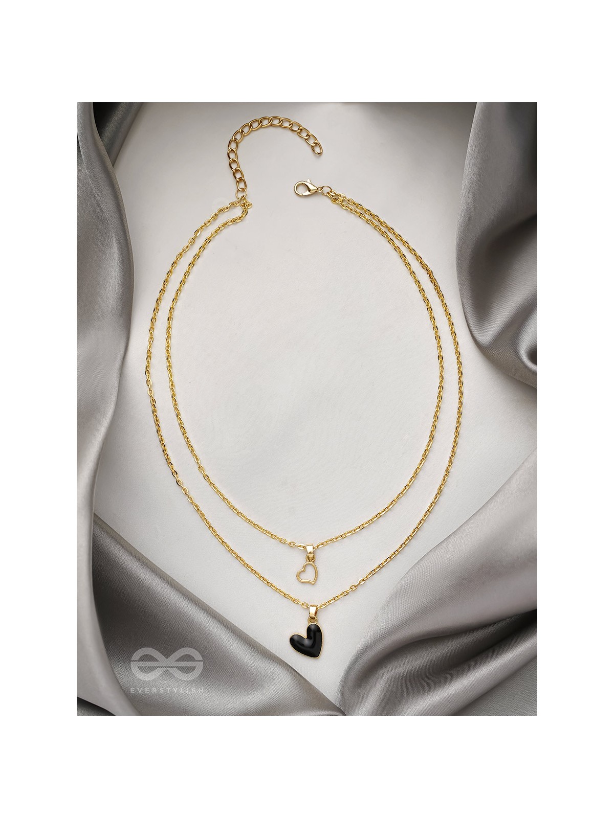 The Heart's Reflection- Golden Embellished Necklace With Anti-Tarnish Coating 