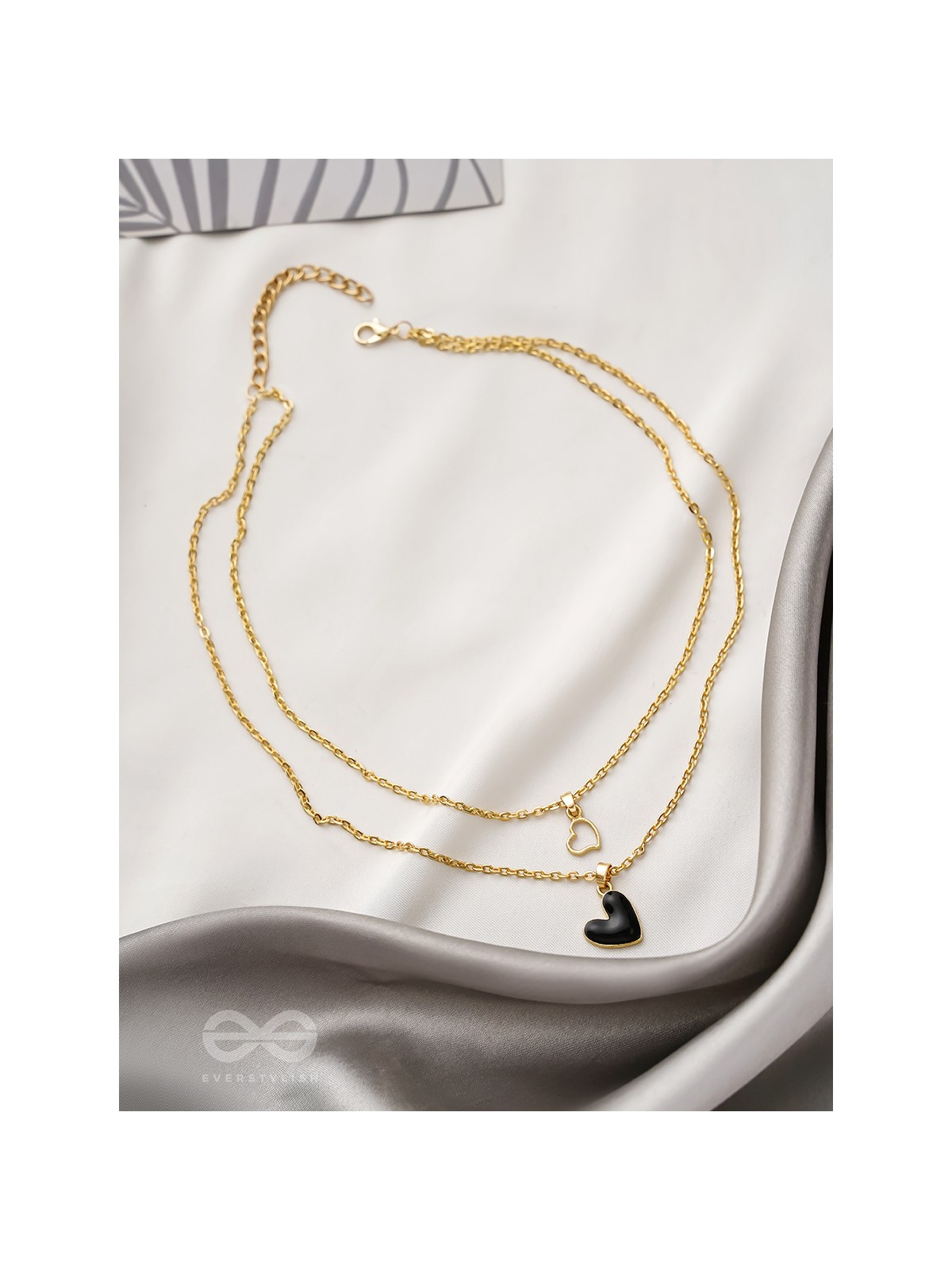 The Heart's Reflection- Golden Embellished Necklace With Anti-Tarnish Coating 