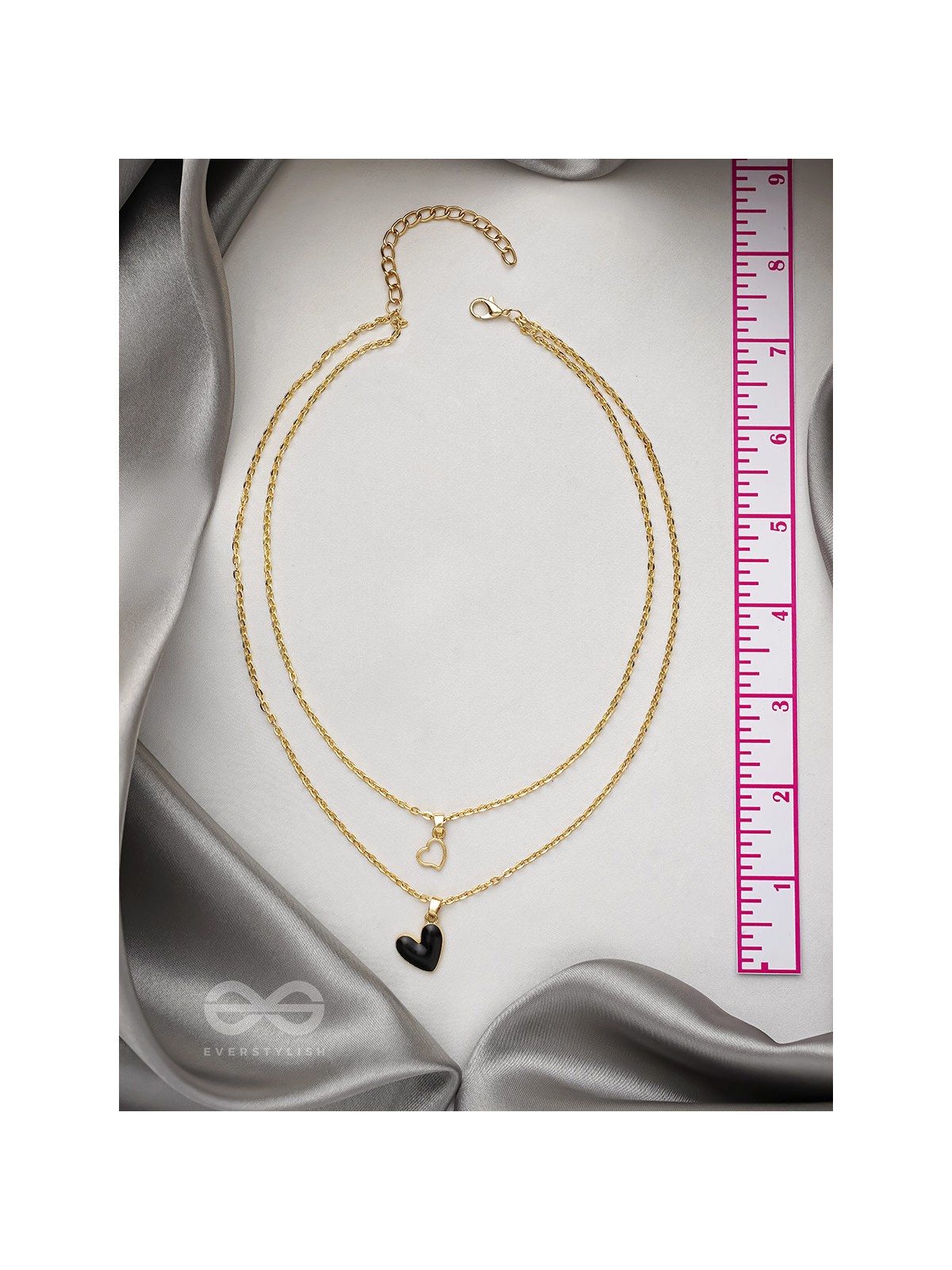 The Heart's Reflection- Golden Embellished Necklace With Anti-Tarnish Coating 