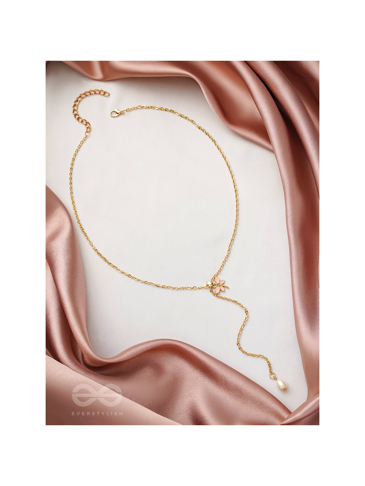 The Moth N Flame- Golden Embellished Necklace With Anti-Tarnish Coating 