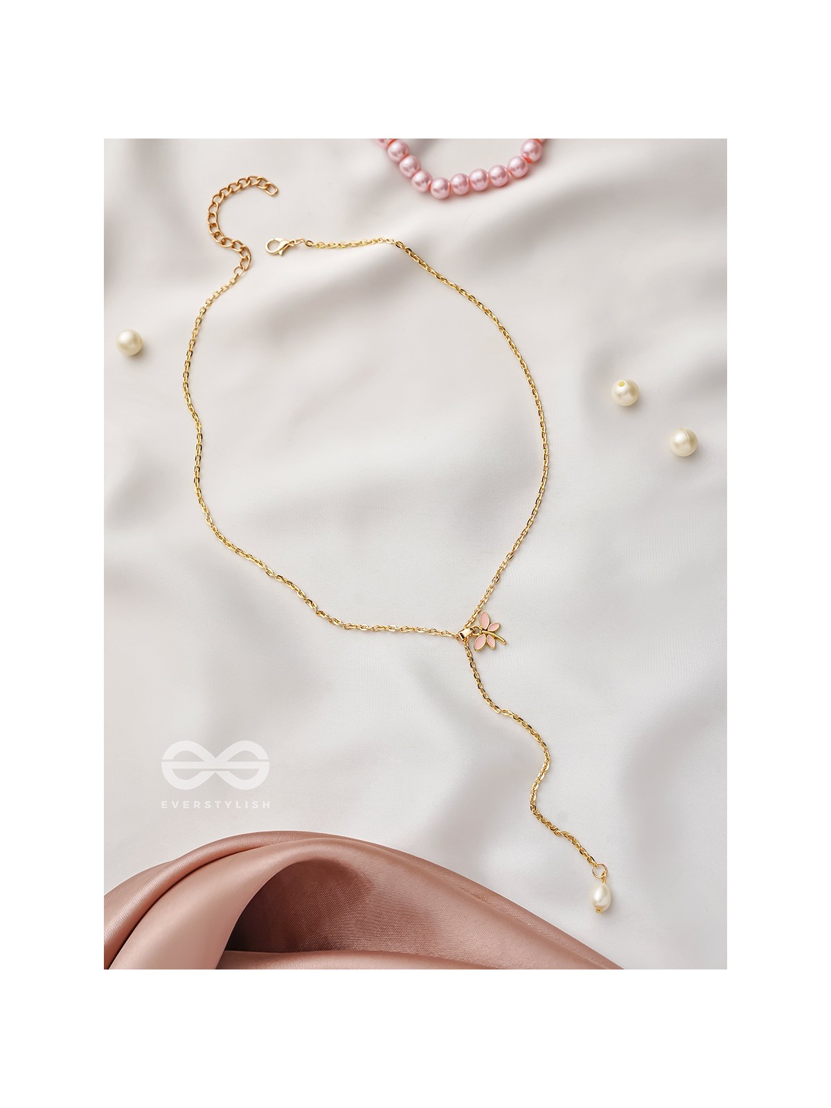 The Moth N Flame- Golden Embellished Necklace With Anti-Tarnish Coating 