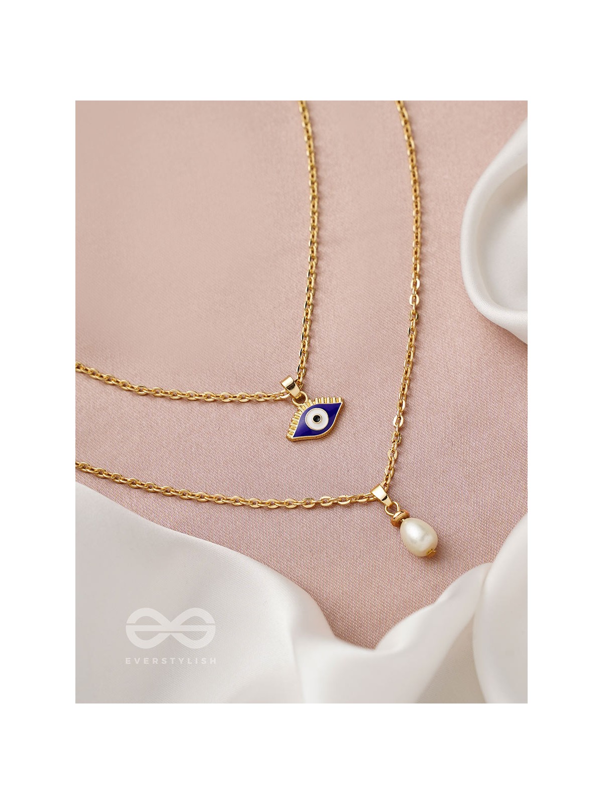 The Eye Candy- Golden Embellished Necklace With Anti-Tarnish Coating 