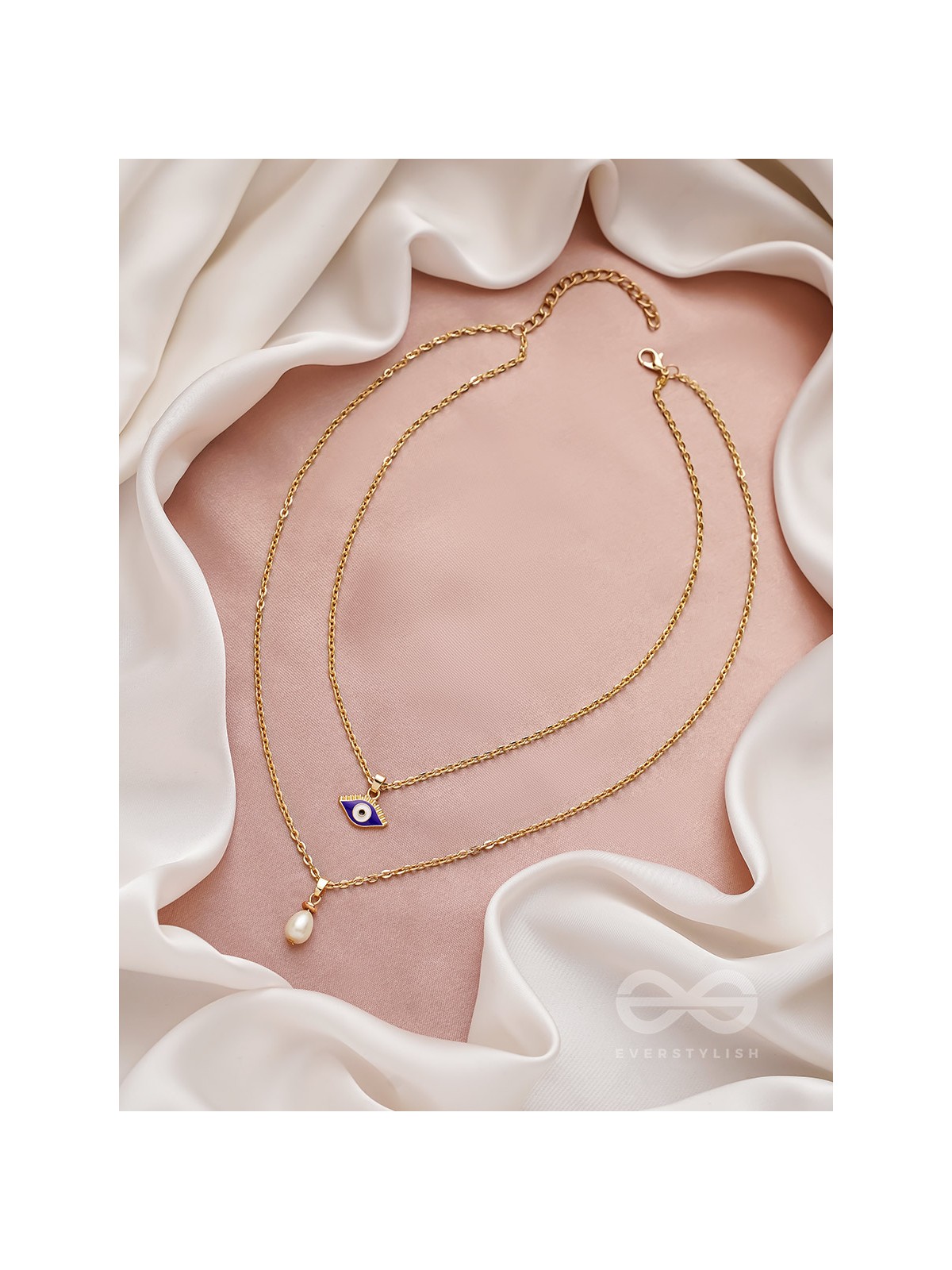 The Eye Candy- Golden Embellished Necklace With Anti-Tarnish Coating 