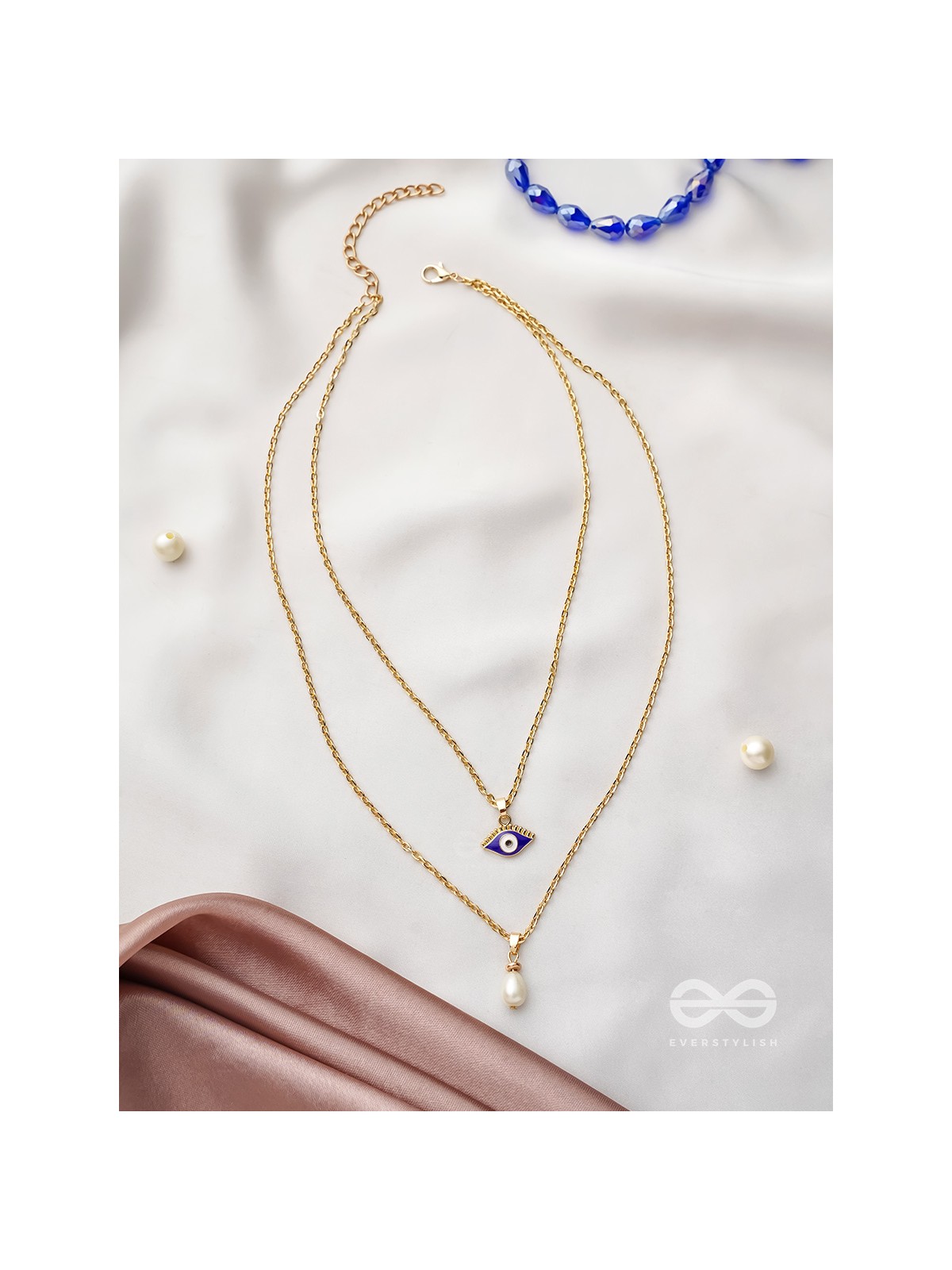 The Eye Candy- Golden Embellished Necklace With Anti-Tarnish Coating 