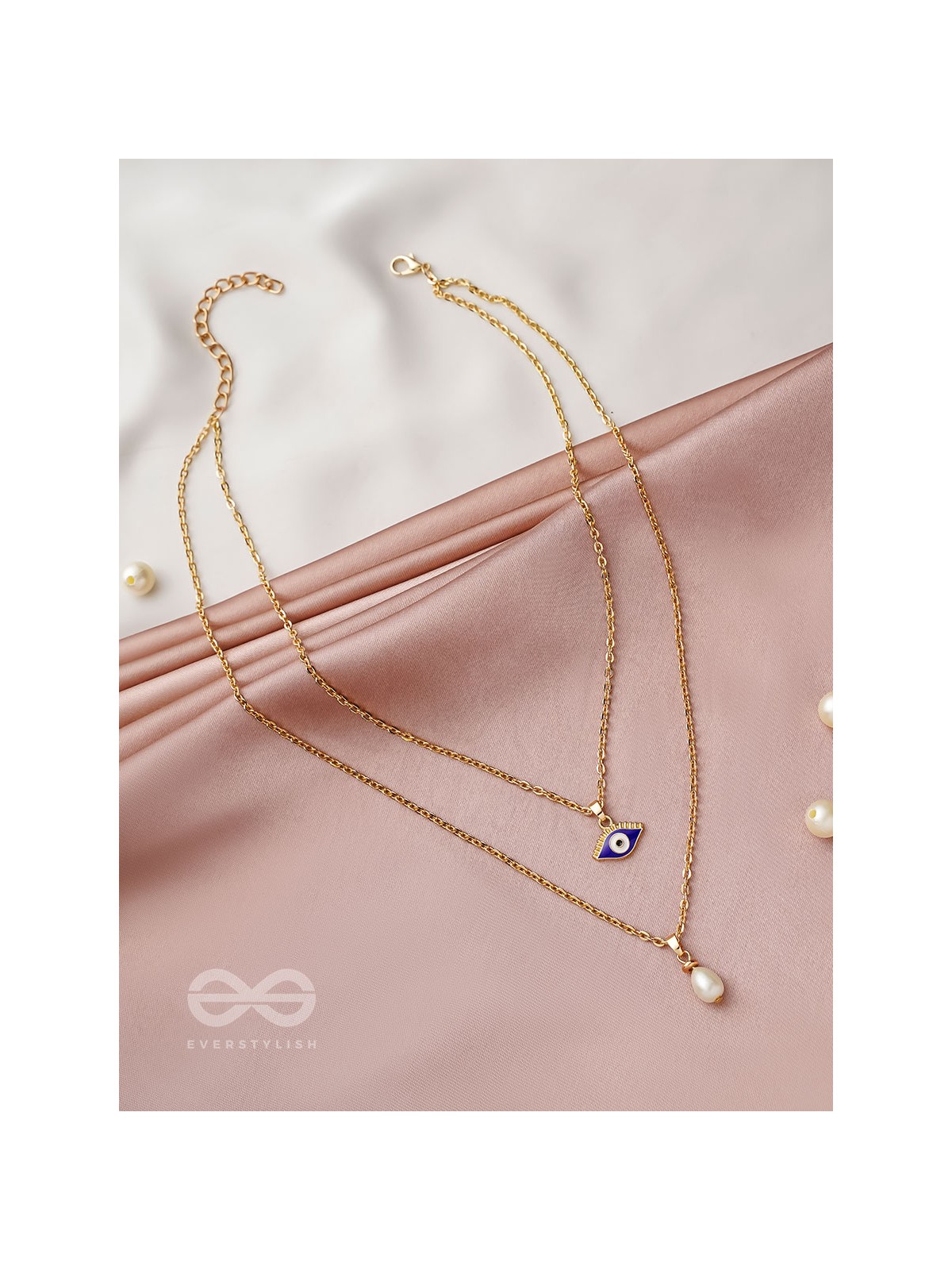 The Eye Candy- Golden Embellished Necklace With Anti-Tarnish Coating 