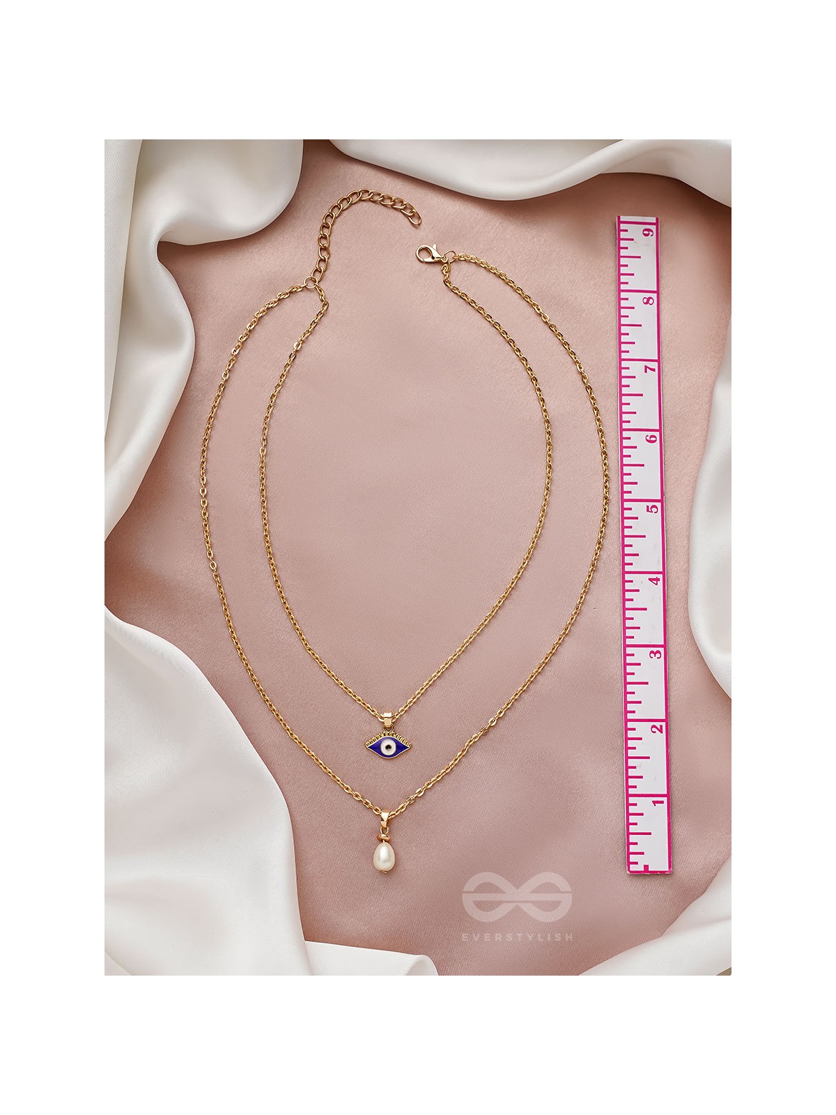 The Eye Candy- Golden Embellished Necklace With Anti-Tarnish Coating 